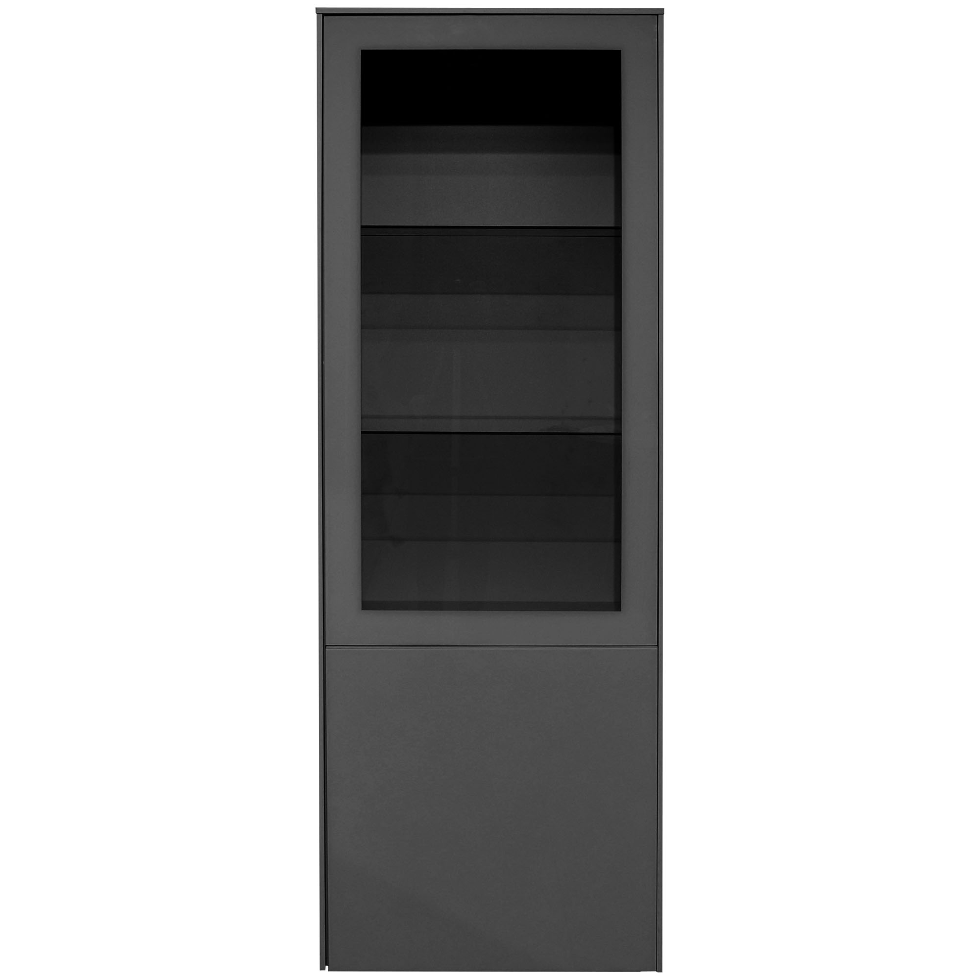 Standvitrine rechts anthrazit matt lack NB / glas anthrazit glanz 61x179x42 cm