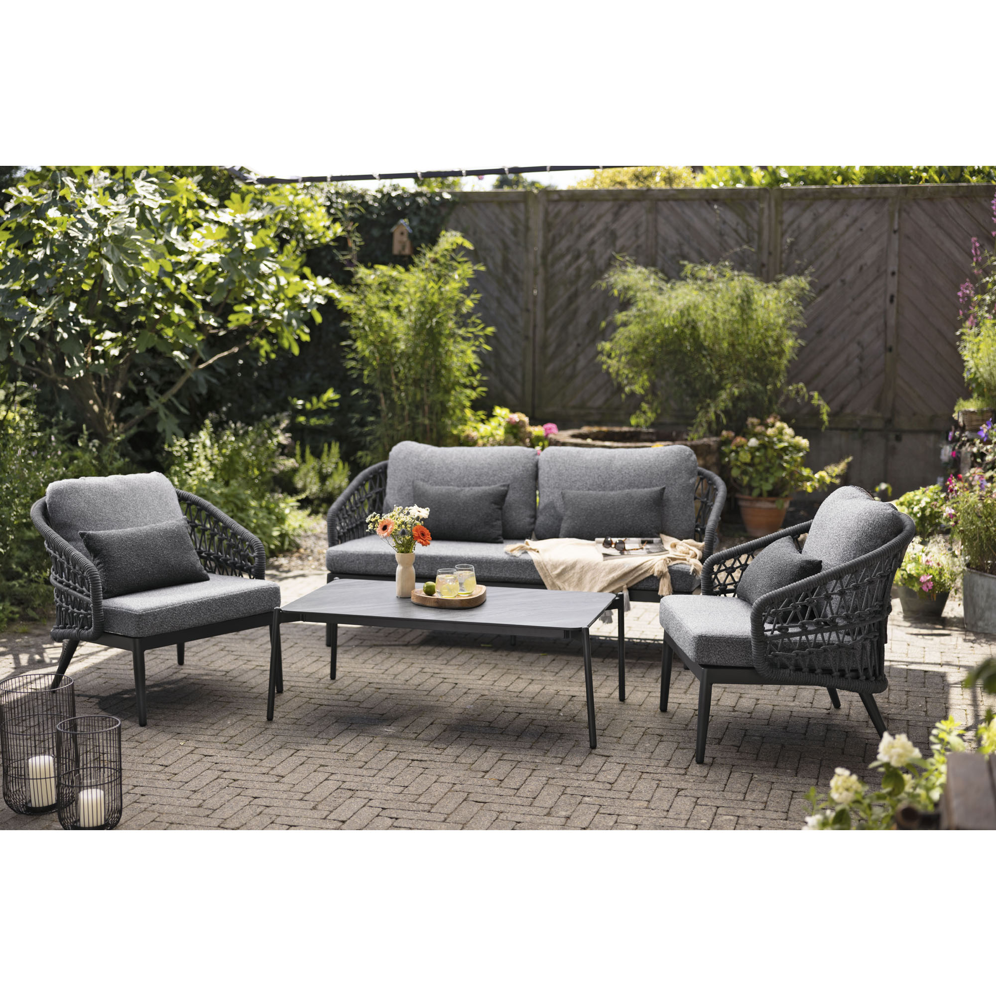Lounge-Set Interliving 7013 Aluminium inkl. Sitz-/Rückenkisssen