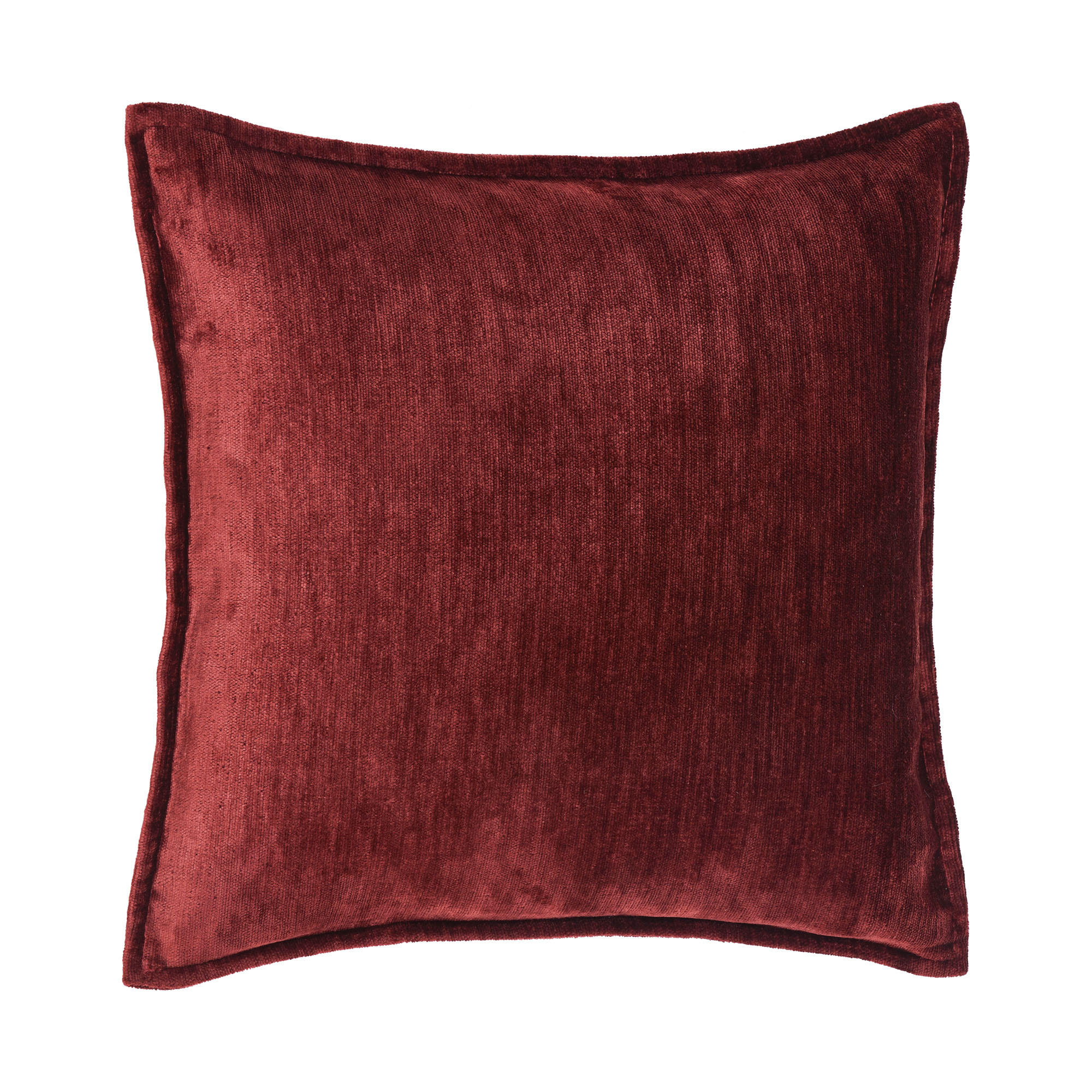 Kissenhülle Fame in Bordeaux, B/H/L ca. 45x1x45 cm, in einer dritten Ansicht dargestellt.