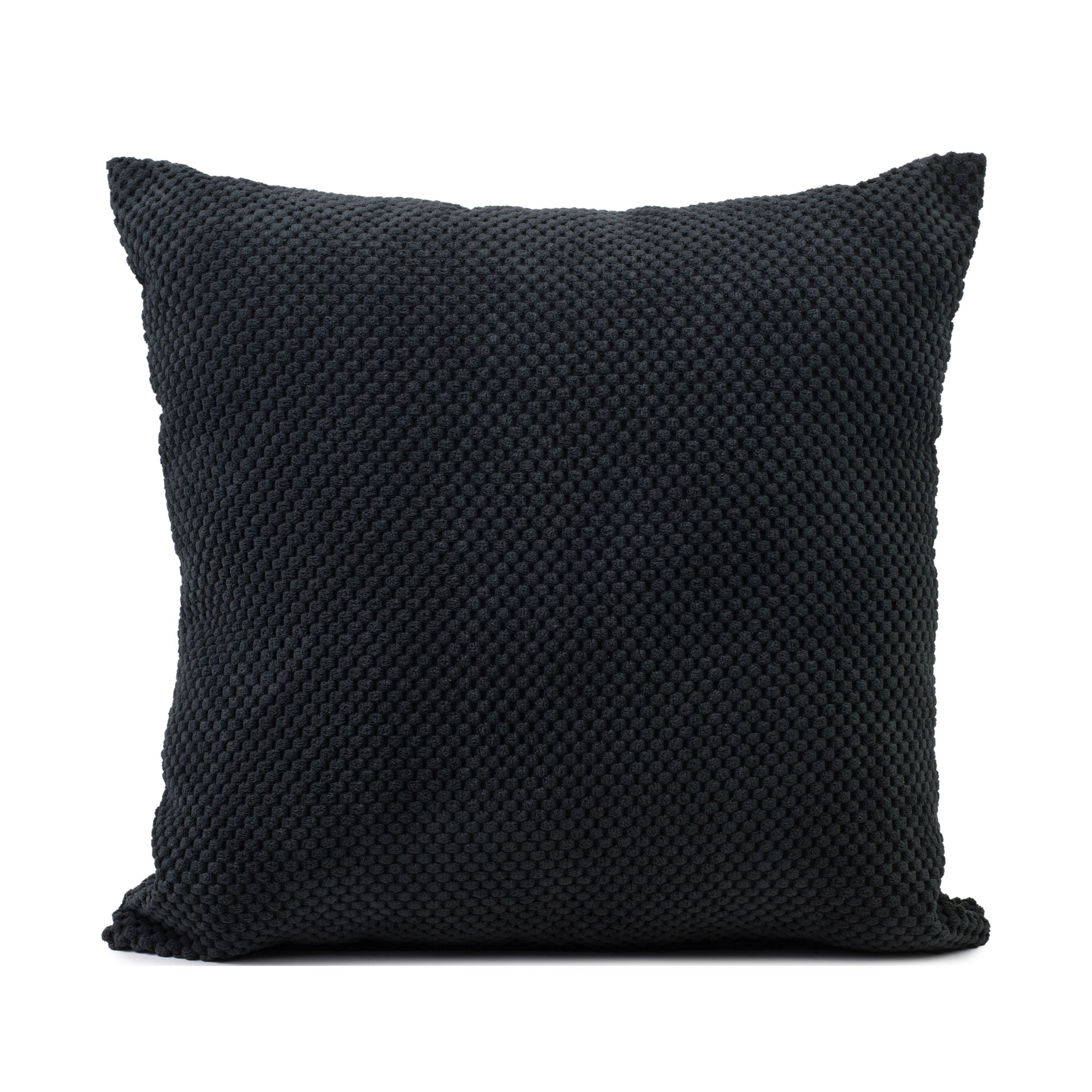 Quadratische Kissenhülle Modell Sven in Schwarz, ca. 40 × 40 cm.