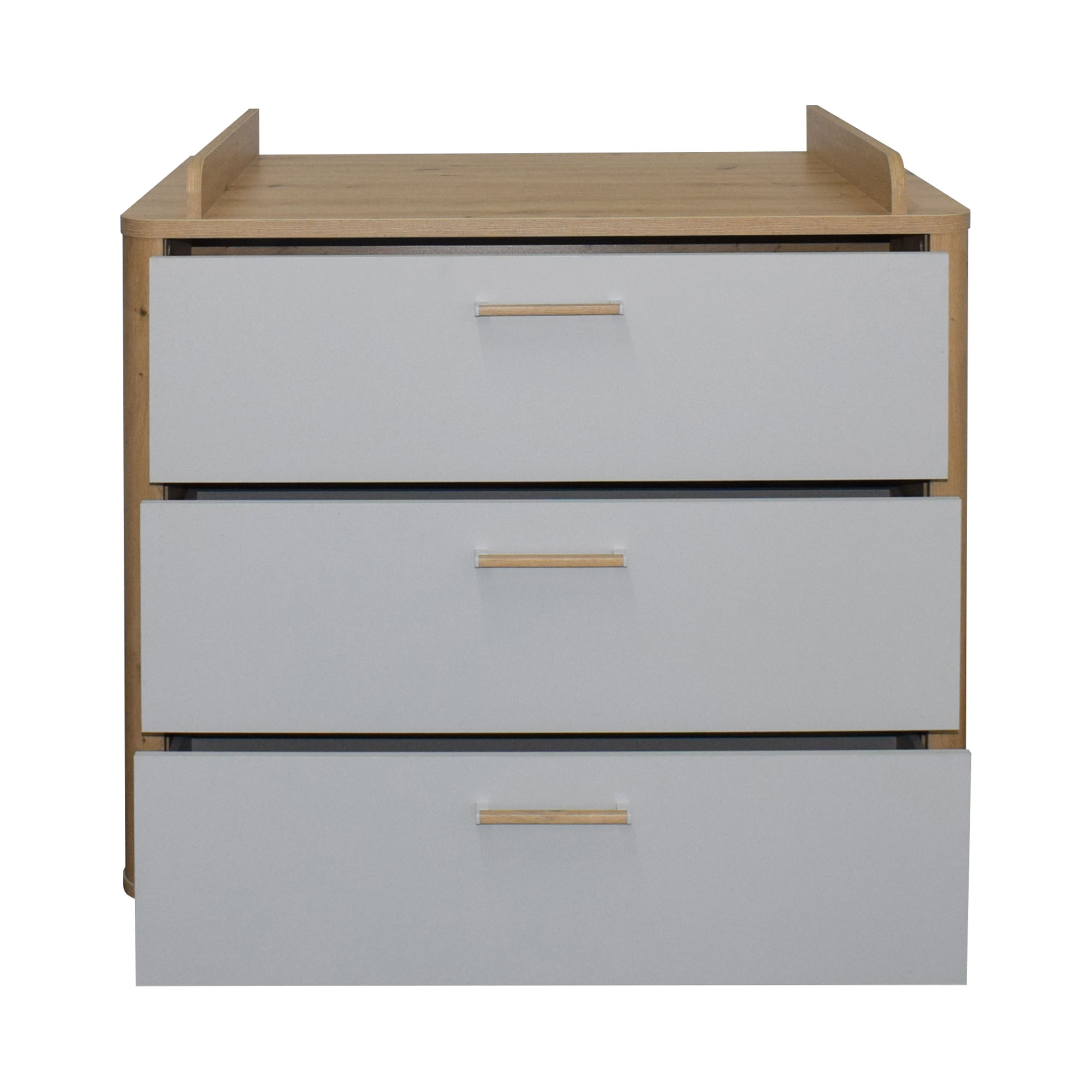Wickelkommode asteiche / kreidegrau matt lack NB 110x98x71 cm