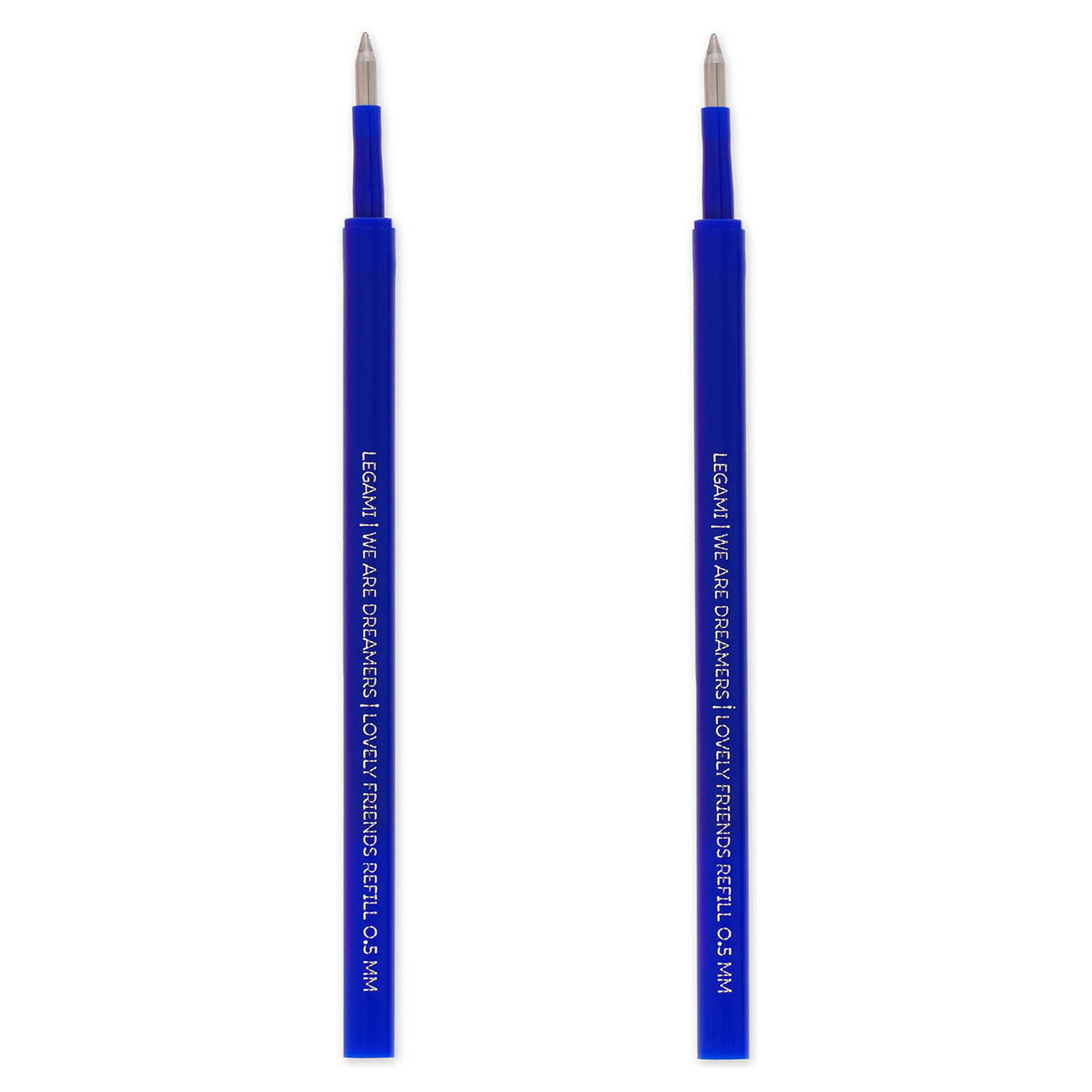 Zweierpack blaue Stiftminen, mit zwei einzelnen Minen senkrecht nebeneinander dargestellt.