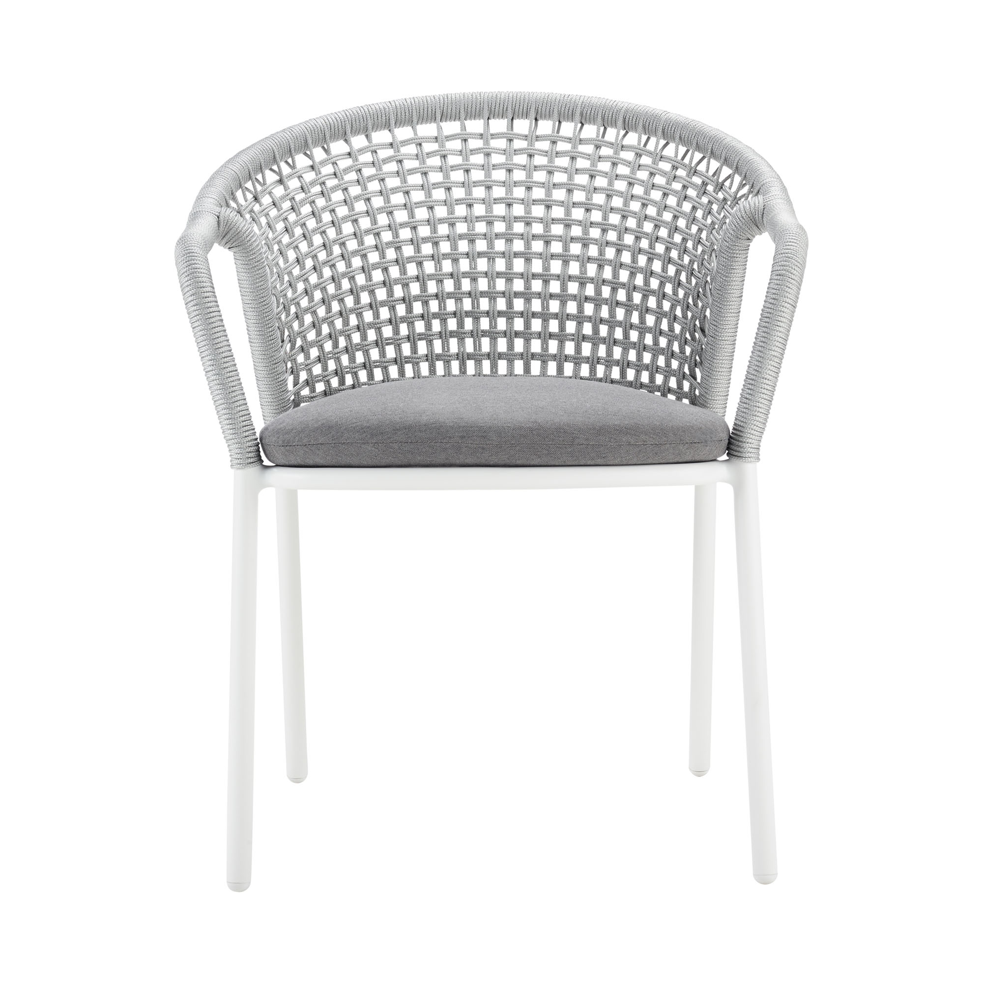 Stapelsessel Alu String-Flex white-grey / anthracite inkl. Sitzpolster