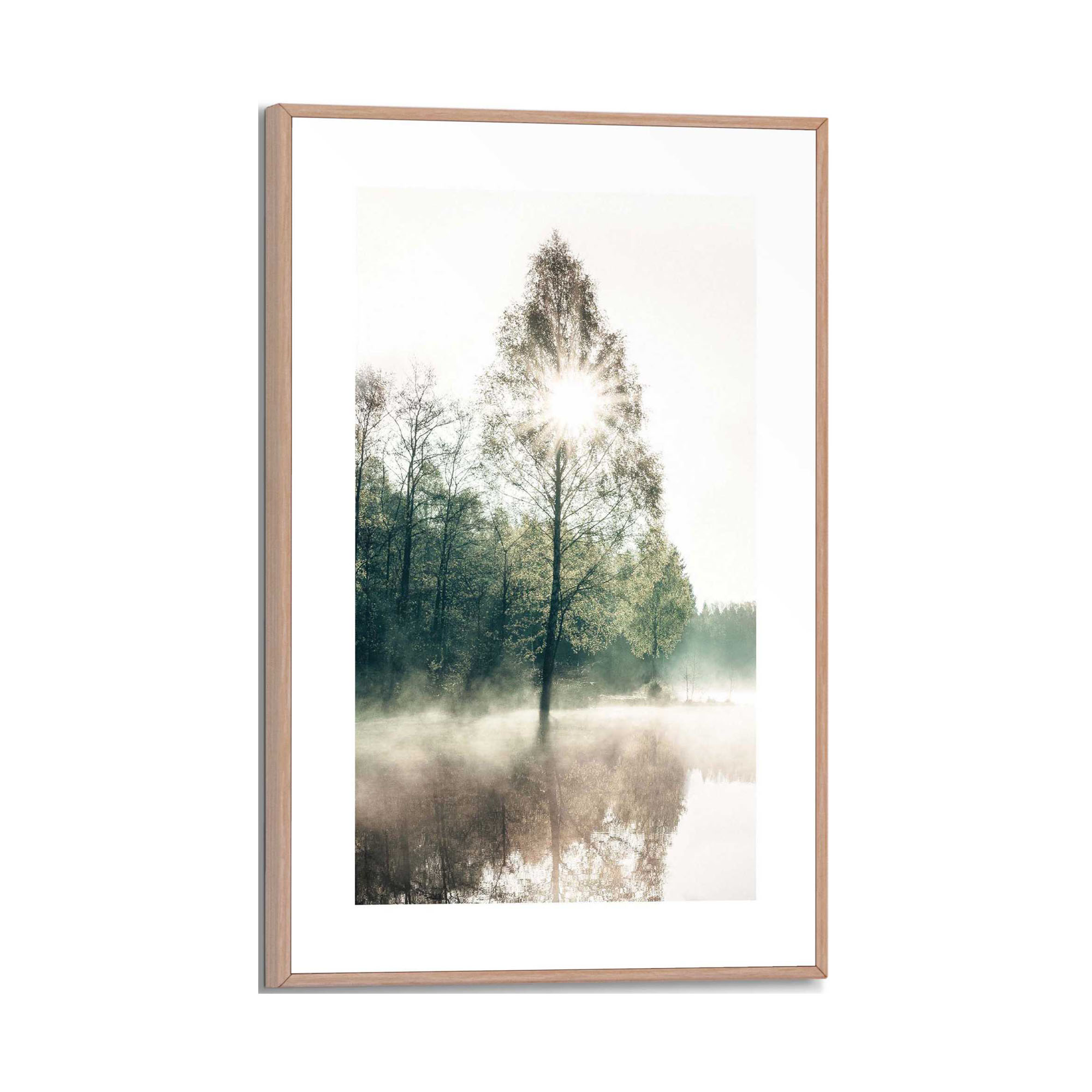 Frontansicht des Wandbilds „Sunny Tree“ in Grün, Größe 20 × 30 cm; das vollständige Motiv ist zu sehen.