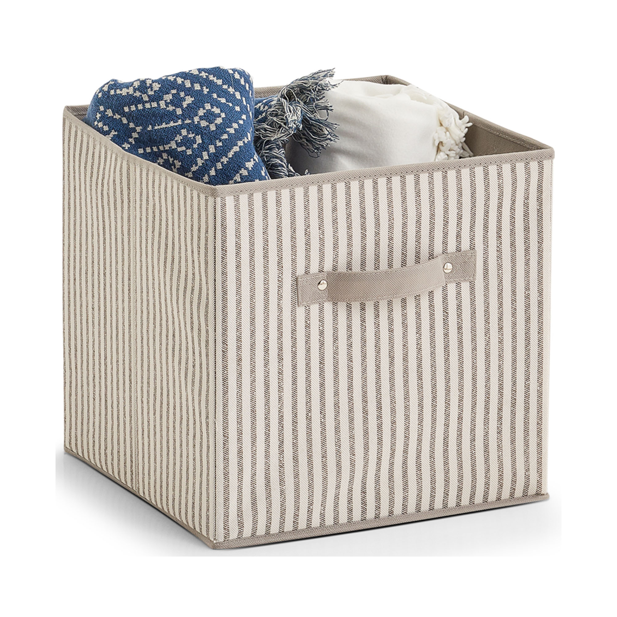 Zusätzliche Ansicht: Zeller Aufbewahrungsbox "Stripes"; Farbe beige; Material Vlies; Maße ca. 31 × 31 × 31 cm.