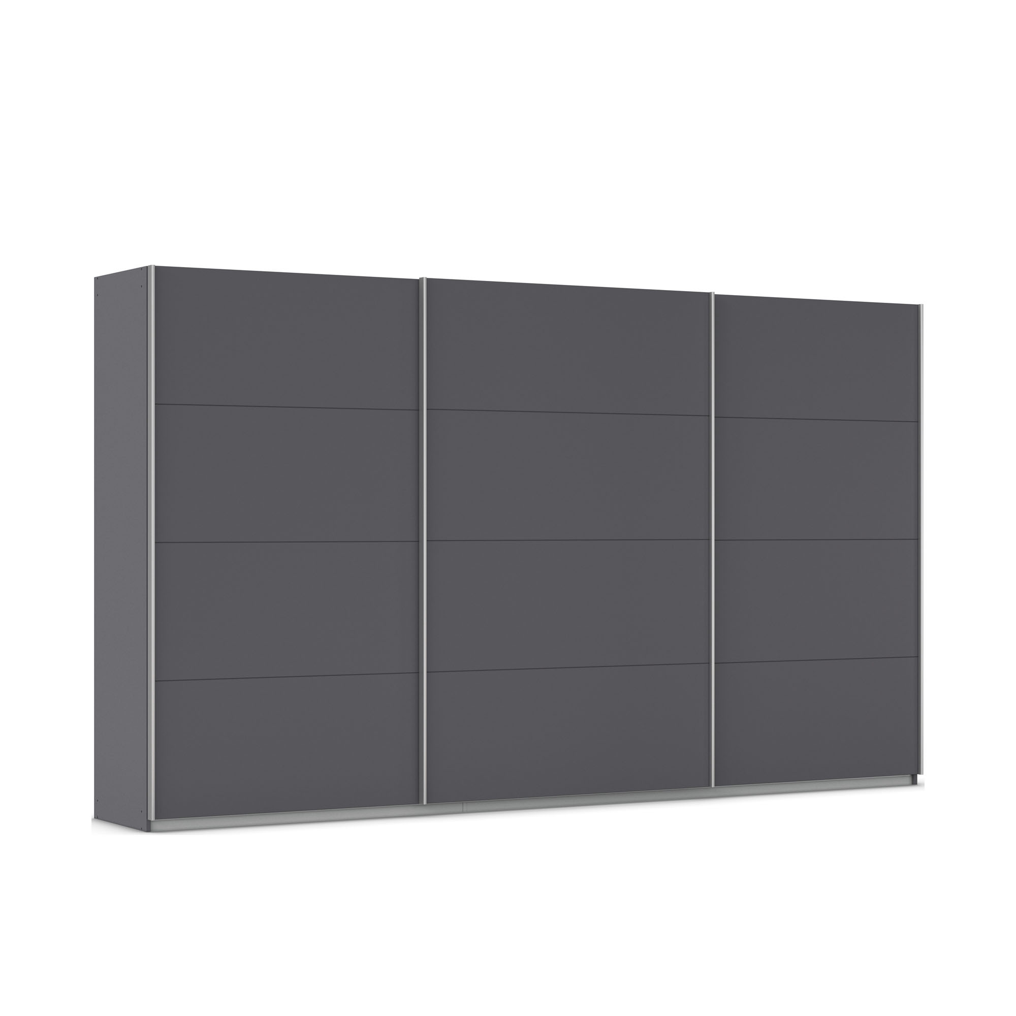 Schwebetürenschrank 3-türig grau metallic