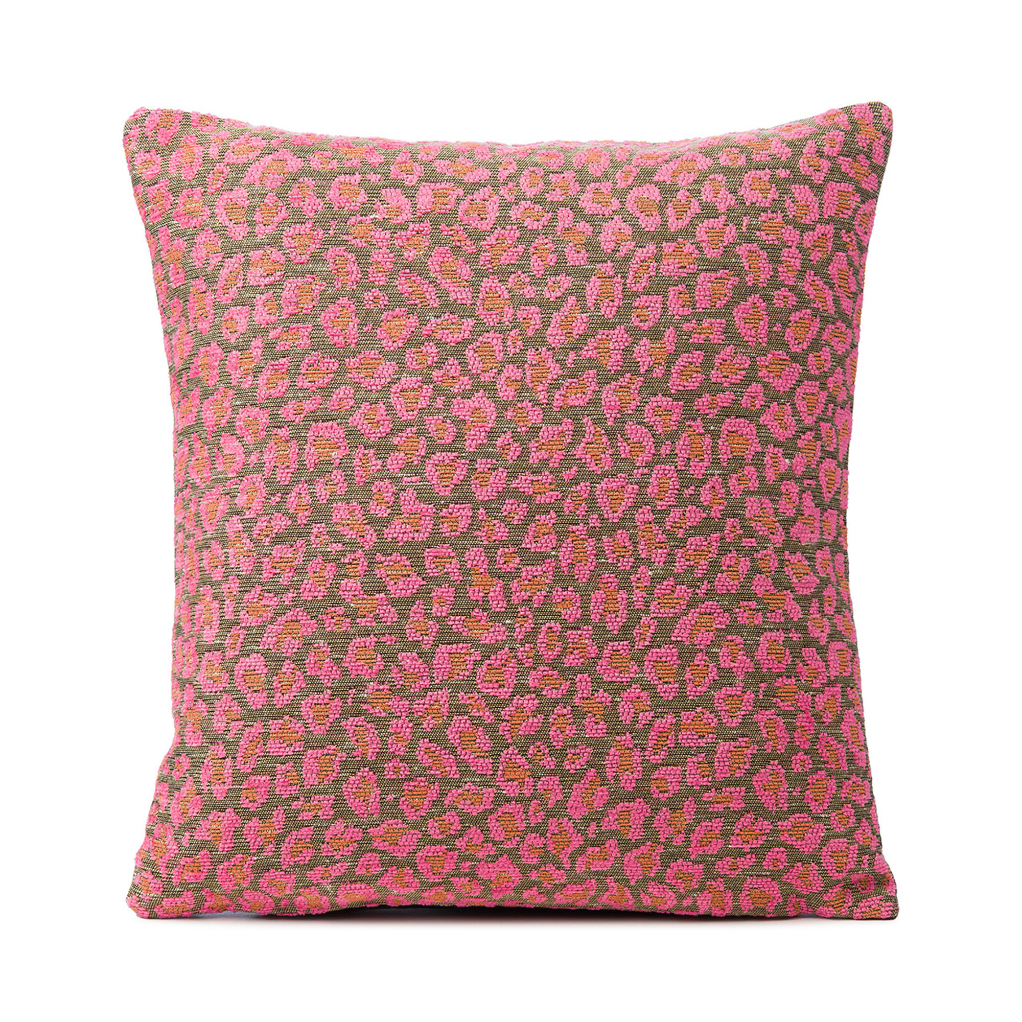 Quadratische Kissenhülle Modell Leona in Pink, ca. 40 × 40 cm.