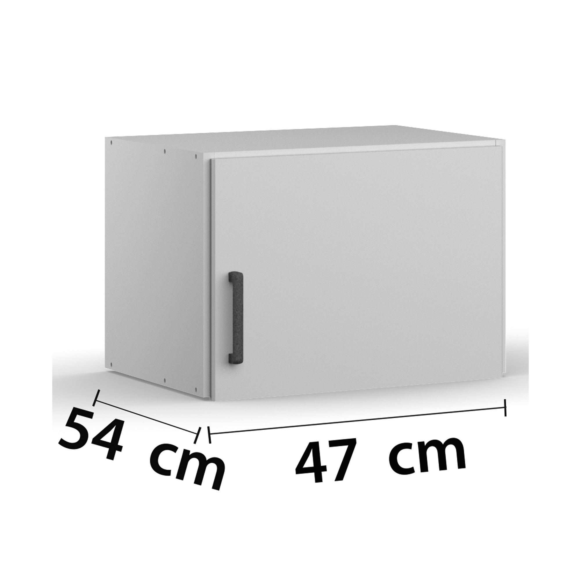 Rechteckiges Aufsatzelement in weiß mit schwarzem Griff. Breite 47cm, Tiefe 54cm