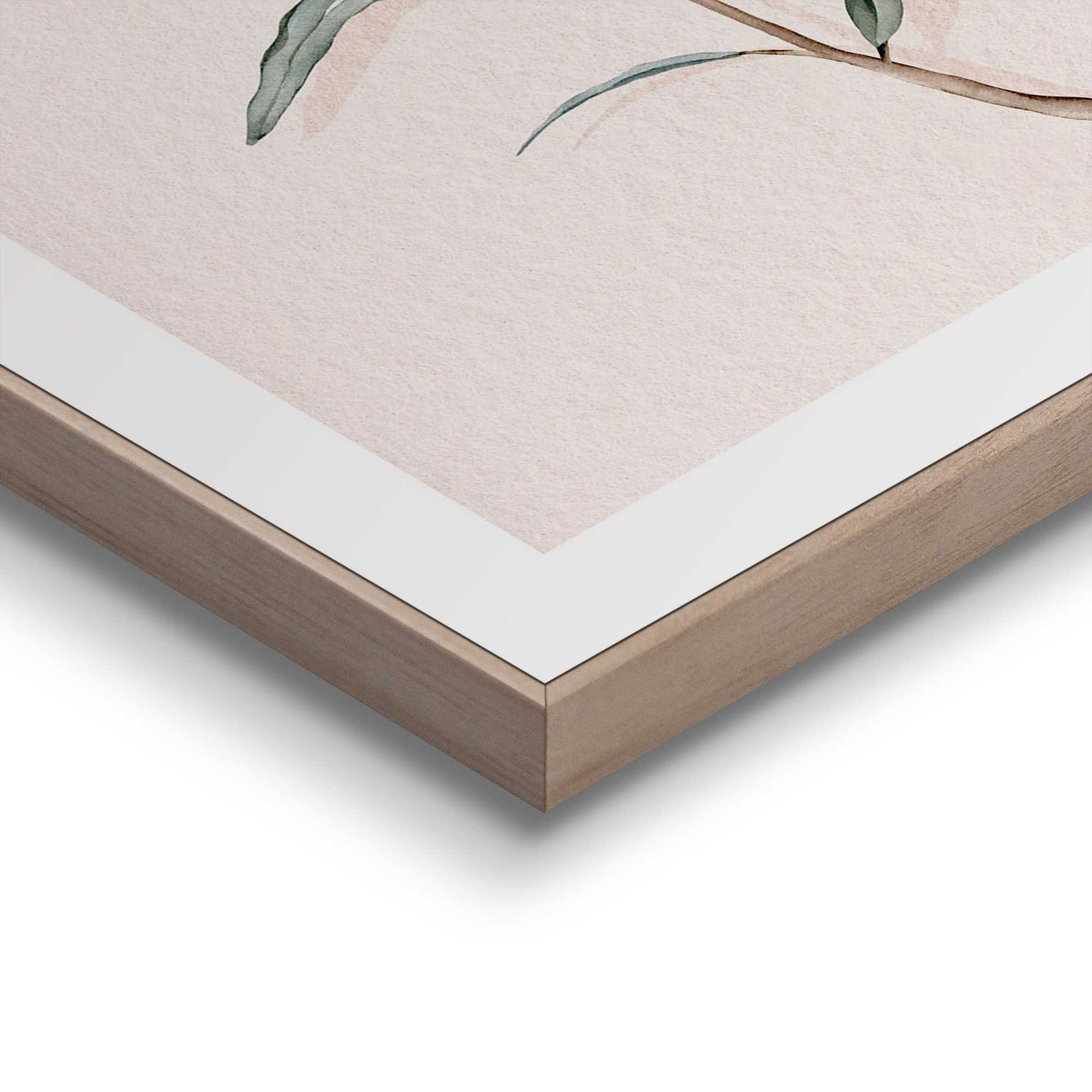 Detailaufnahme einer Ecke des Wandbilds „Circle Olives“, 30 × 40 cm; Oberfläche, Kante und Materialstärke sind sichtbar.