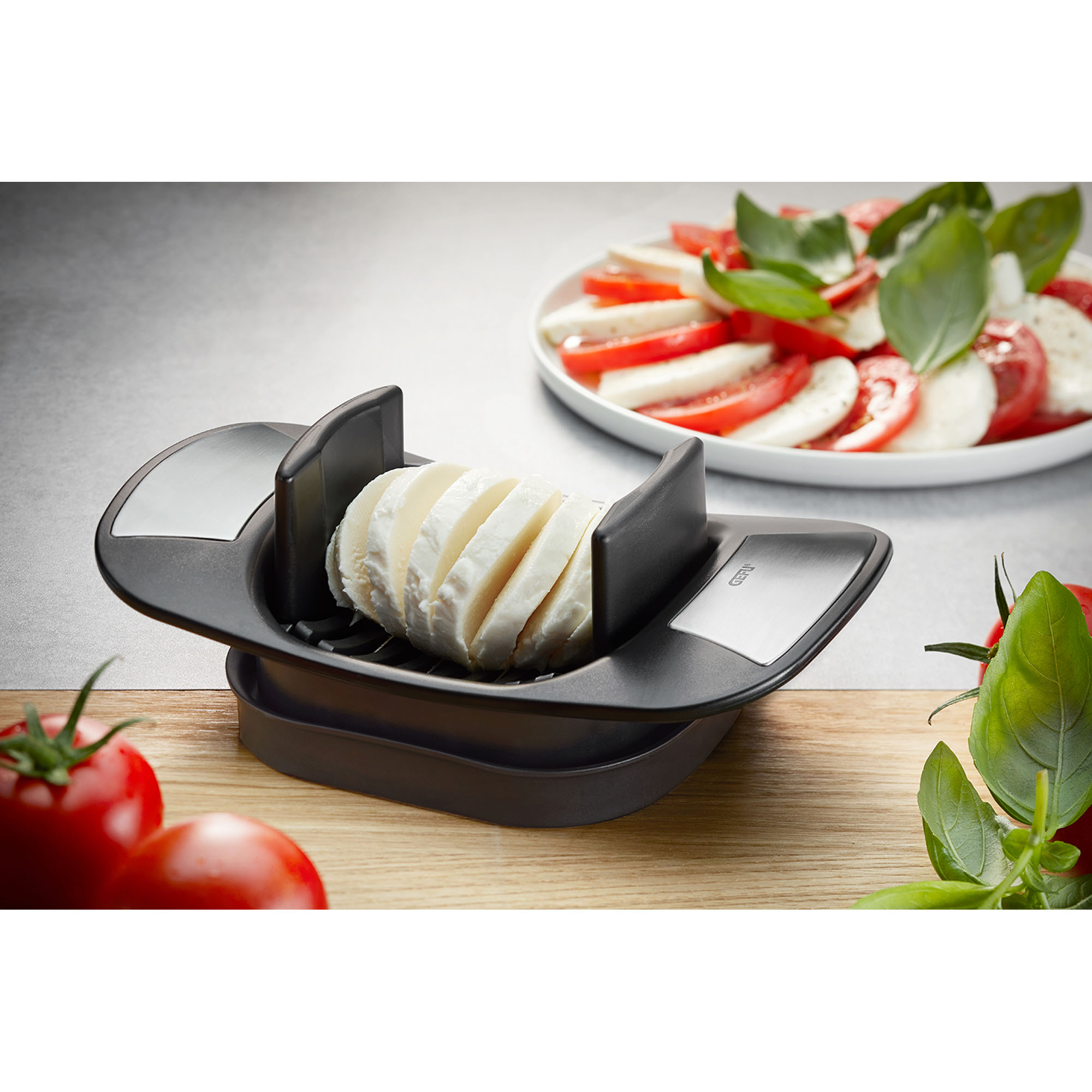 GEFU Scheibenschneider Caprese in schwarz/silber, weitere Produktansicht 1