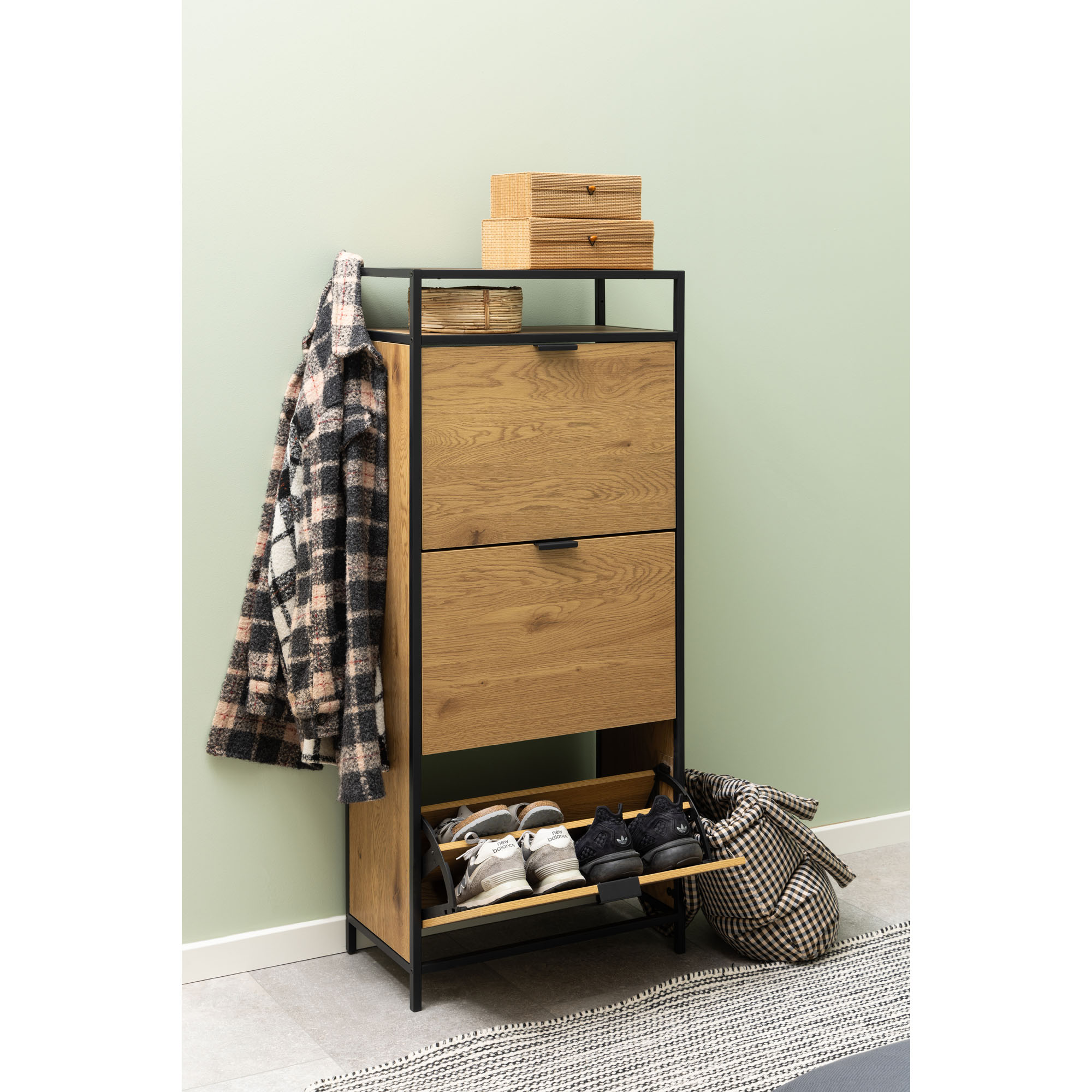 Schuhschrank in matt schwarz
