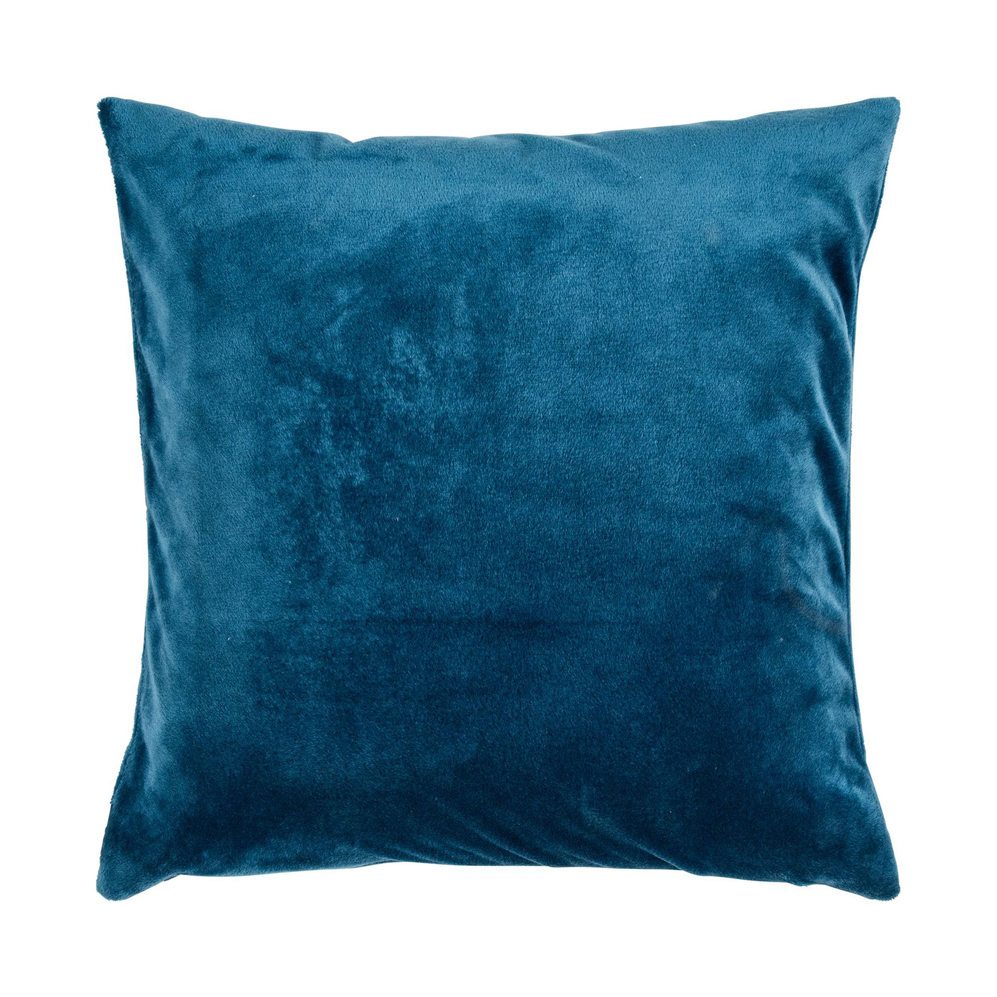 Kissenhülle Smooth in Denimblau, 50 × 50 cm, frontal freigestellt mit einfarbiger samtig wirkender Oberfläche.