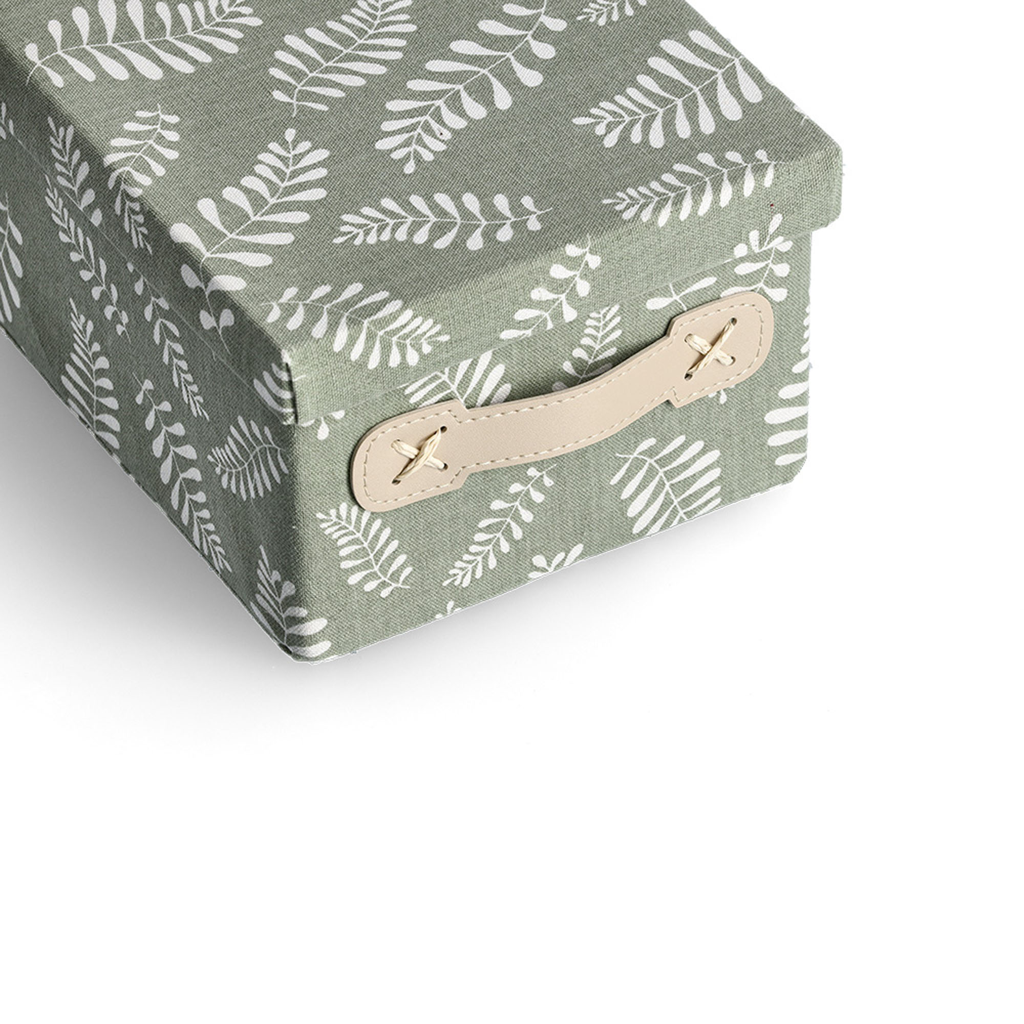 Alternative Produktansicht: Zeller Aufbewahrungsbox "Leaves"; Farbe grün; Material Baumwolle/Polyester; Maße ca. 28 × 19 × 13 cm.