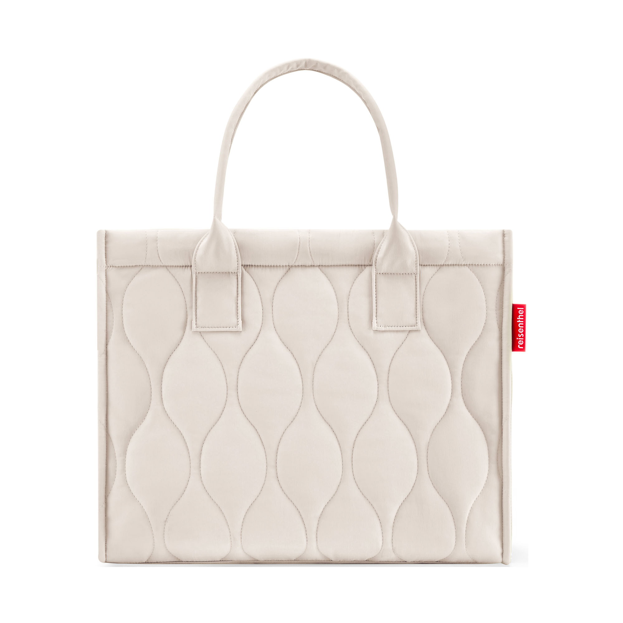 Shopper von Reisenthel, Modell Daily Shopper, in hellem Steinbeige mit Steppstruktur, von hinten mit zwei kurzen Tragegriffen