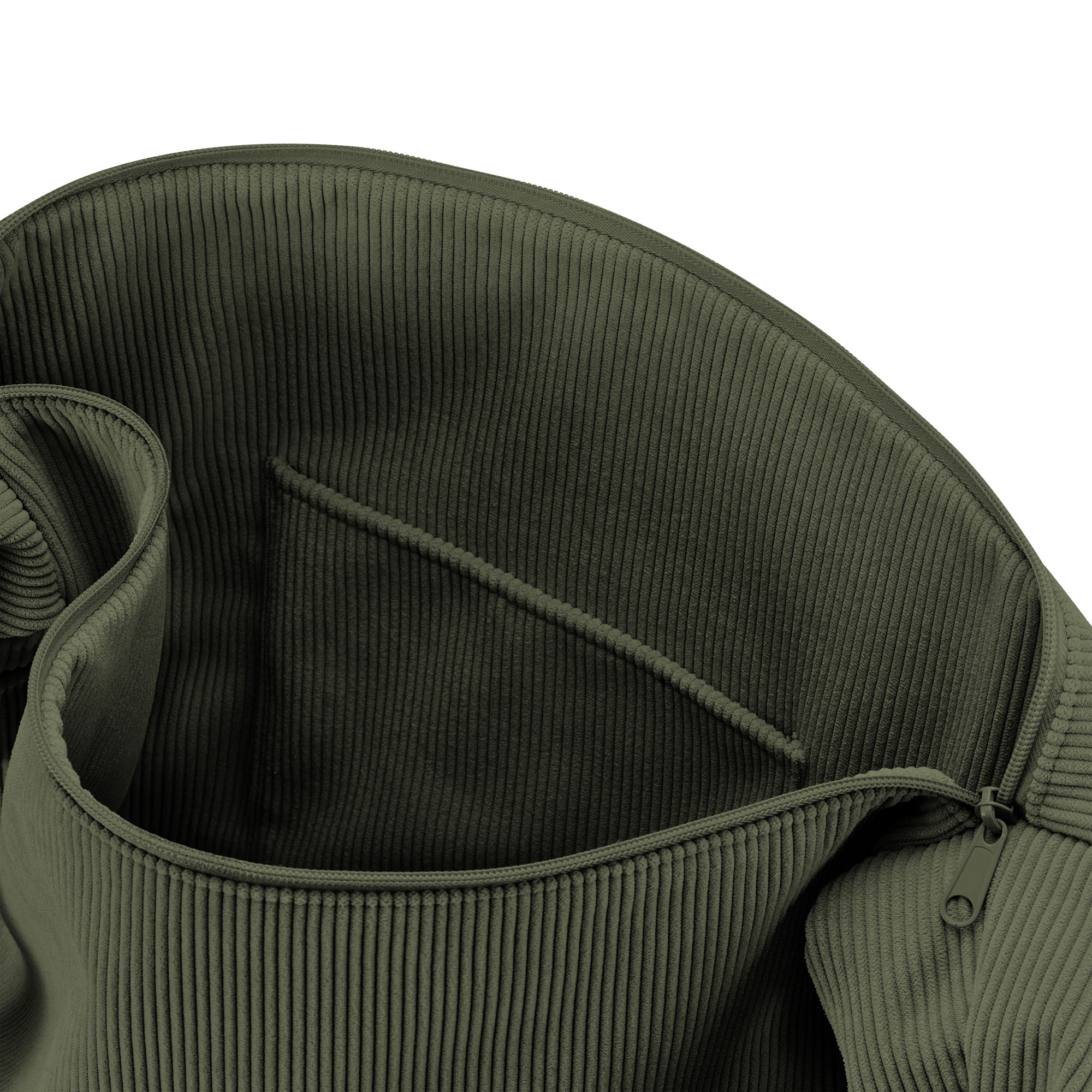 Innenansicht der olivgrünen Reisenthel Tasche mit integriertem Steckfach