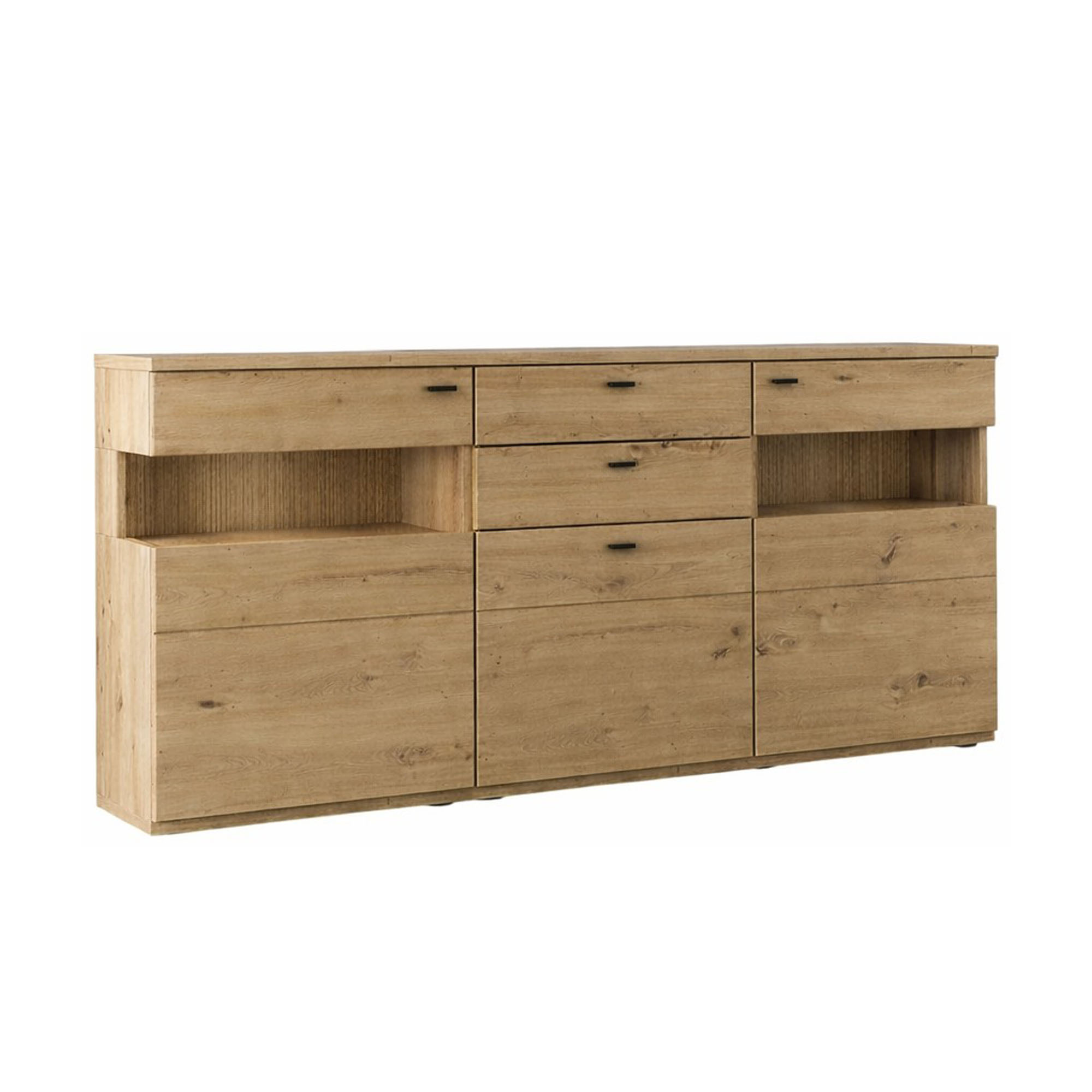 Interliving 2110 Sideboard in Holzoptik mit Schubladen und Türen in Frontansicht