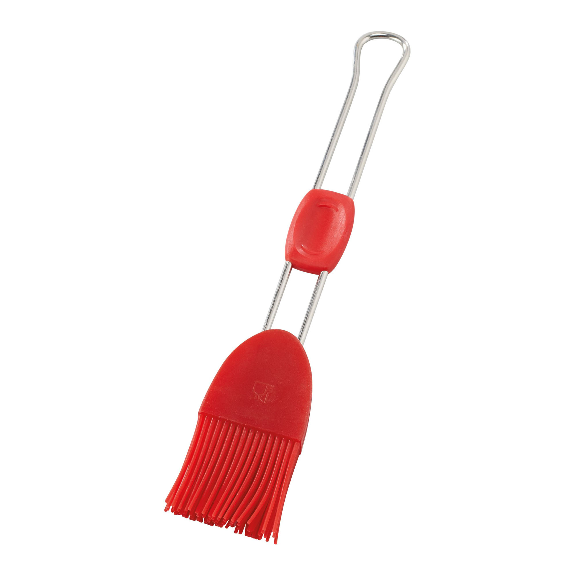Roter Silikon Backpinsel mit Edelstahlgriff