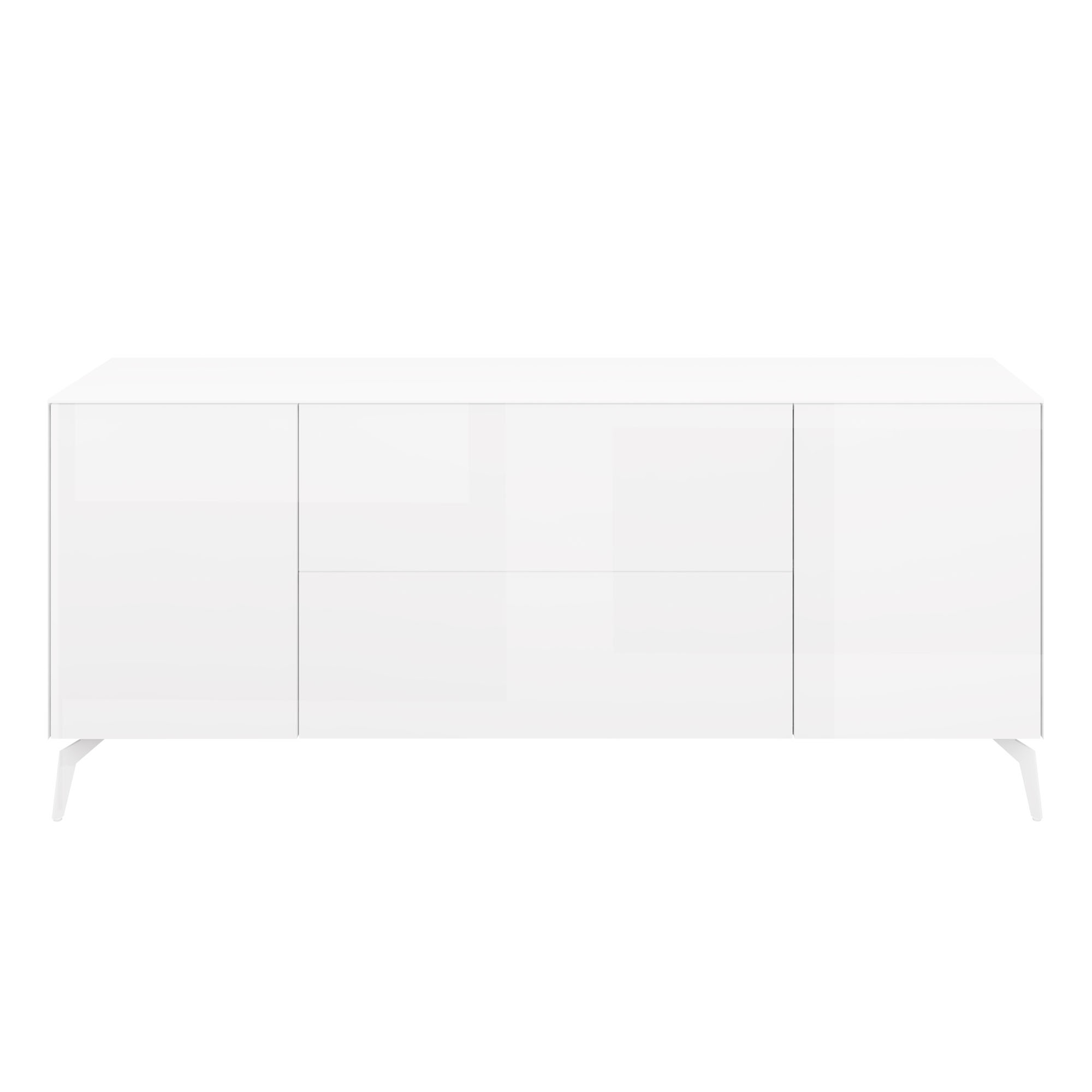 Lowboard glas ice white glanz 181x63x42 cm