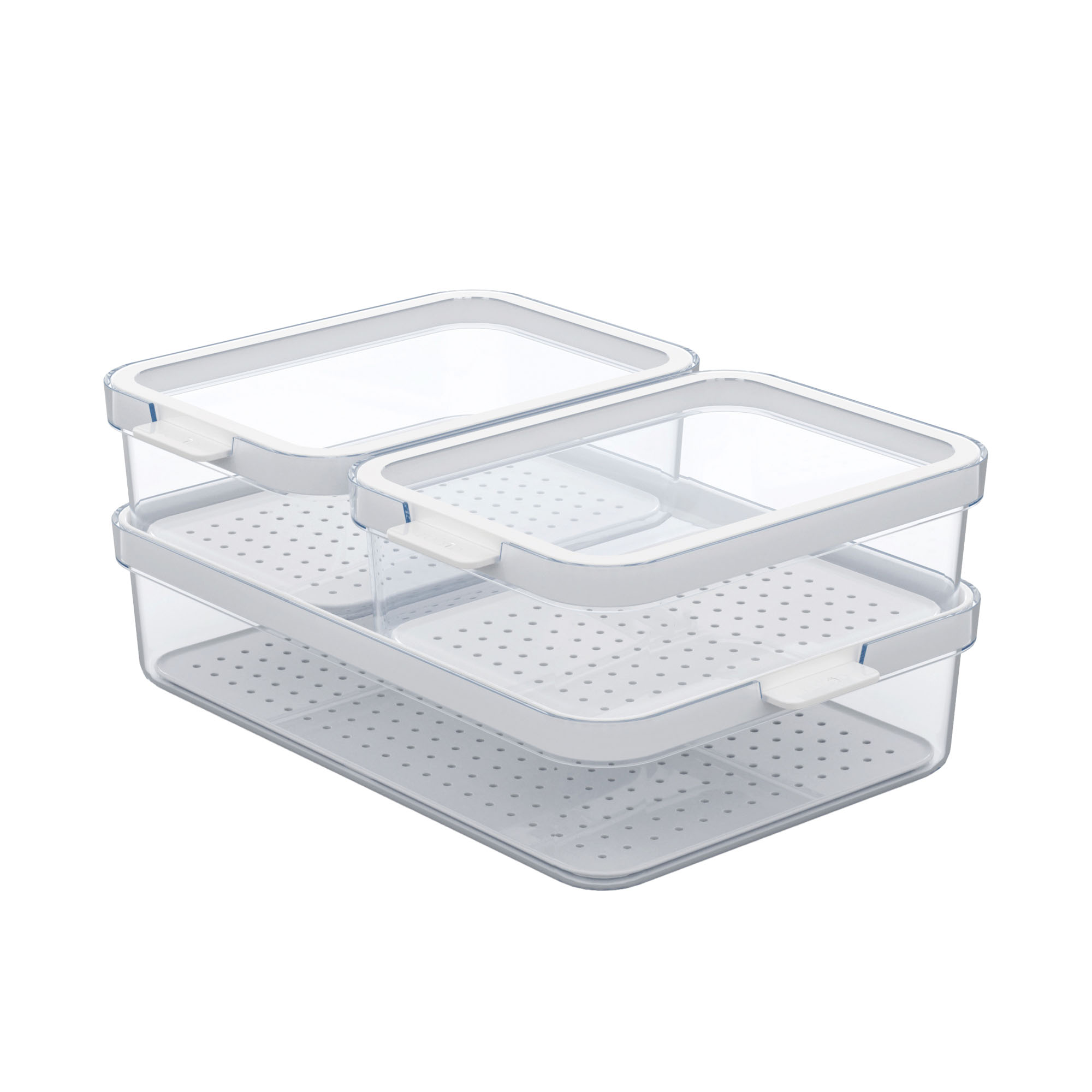 Transparenter Kühlschrank-Organizer aus Kunststoff mit herausziehbaren Schubladen