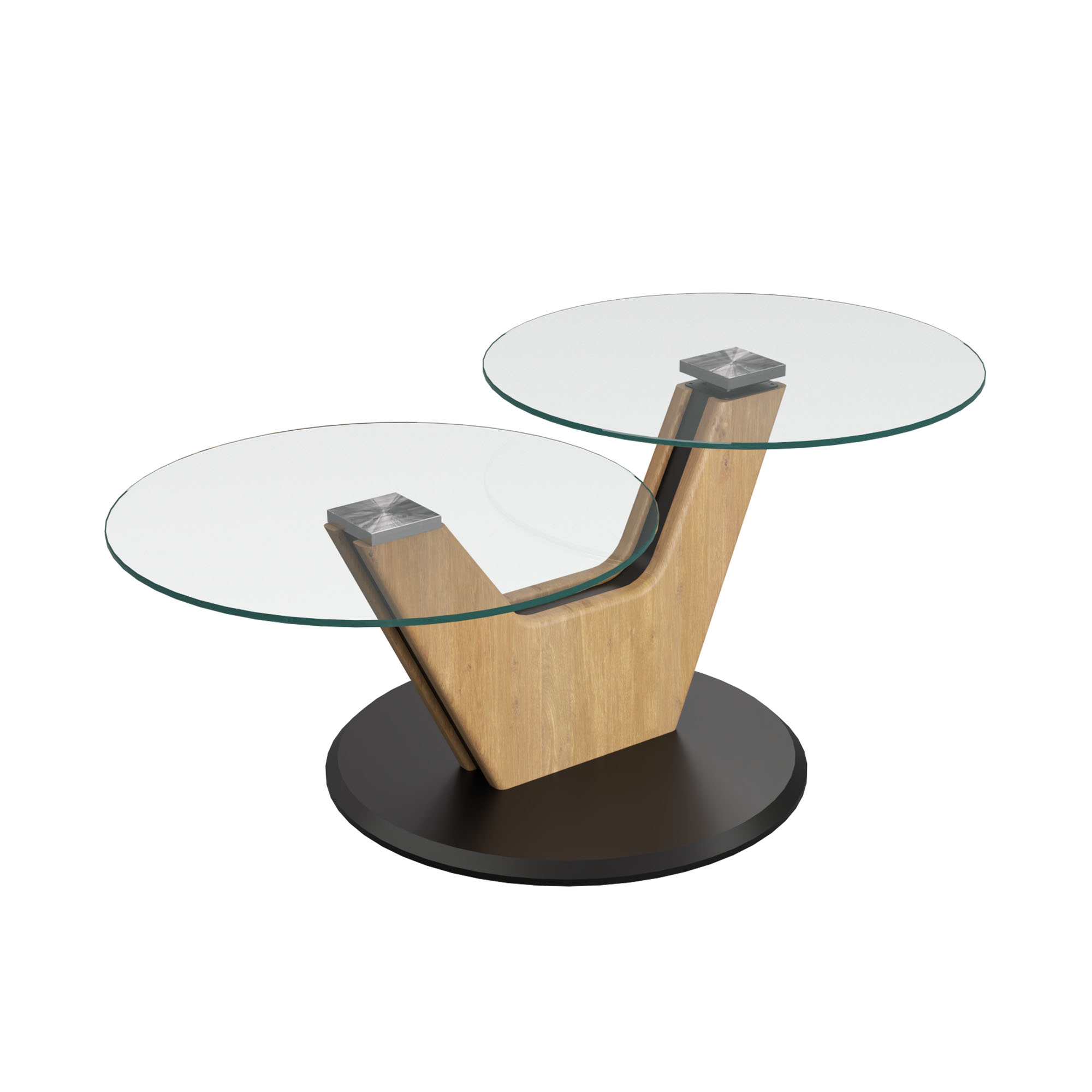 Couchtisch mit Glasplatte, Gestell in Wildeiche Bianco lackiert, Stellmaß 60x45x110 cm, mit Hydro-Lift-Mechanik