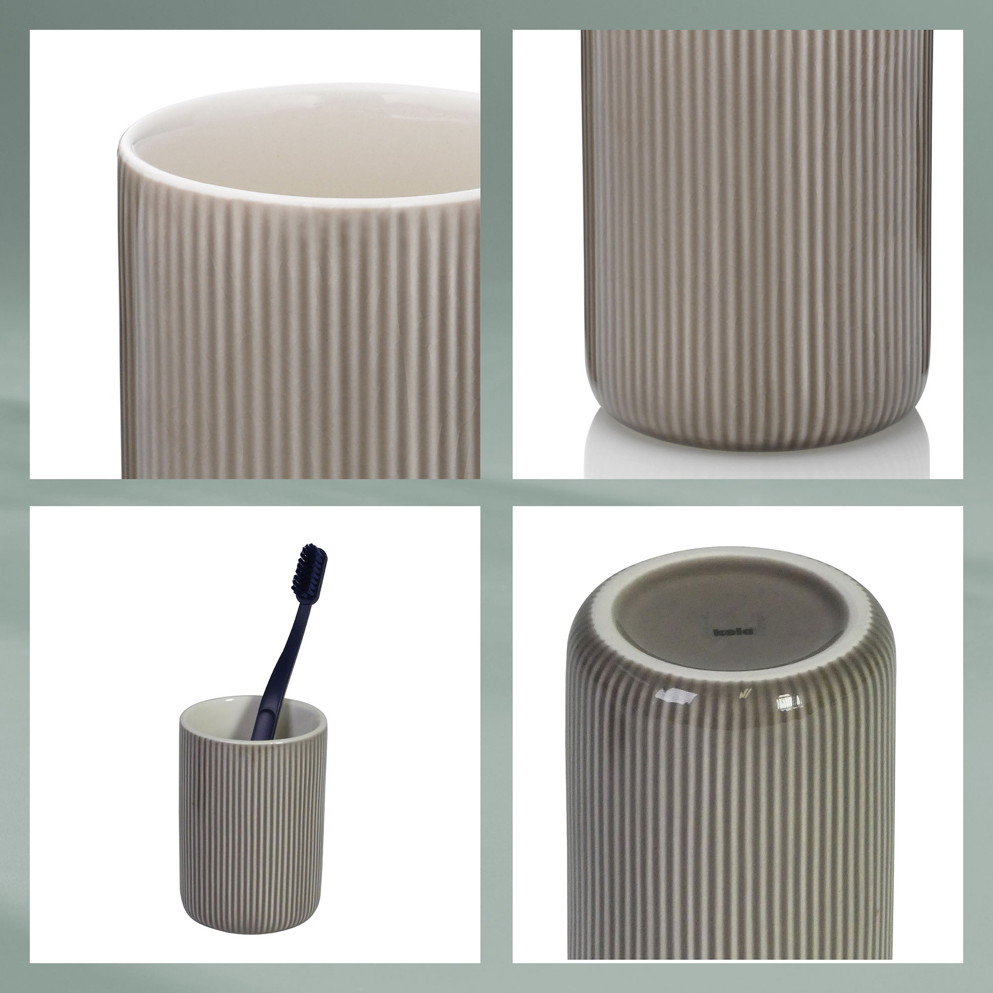 Becher Kela Ava Keramik steingrau 10,5cm 7,5cmØ
