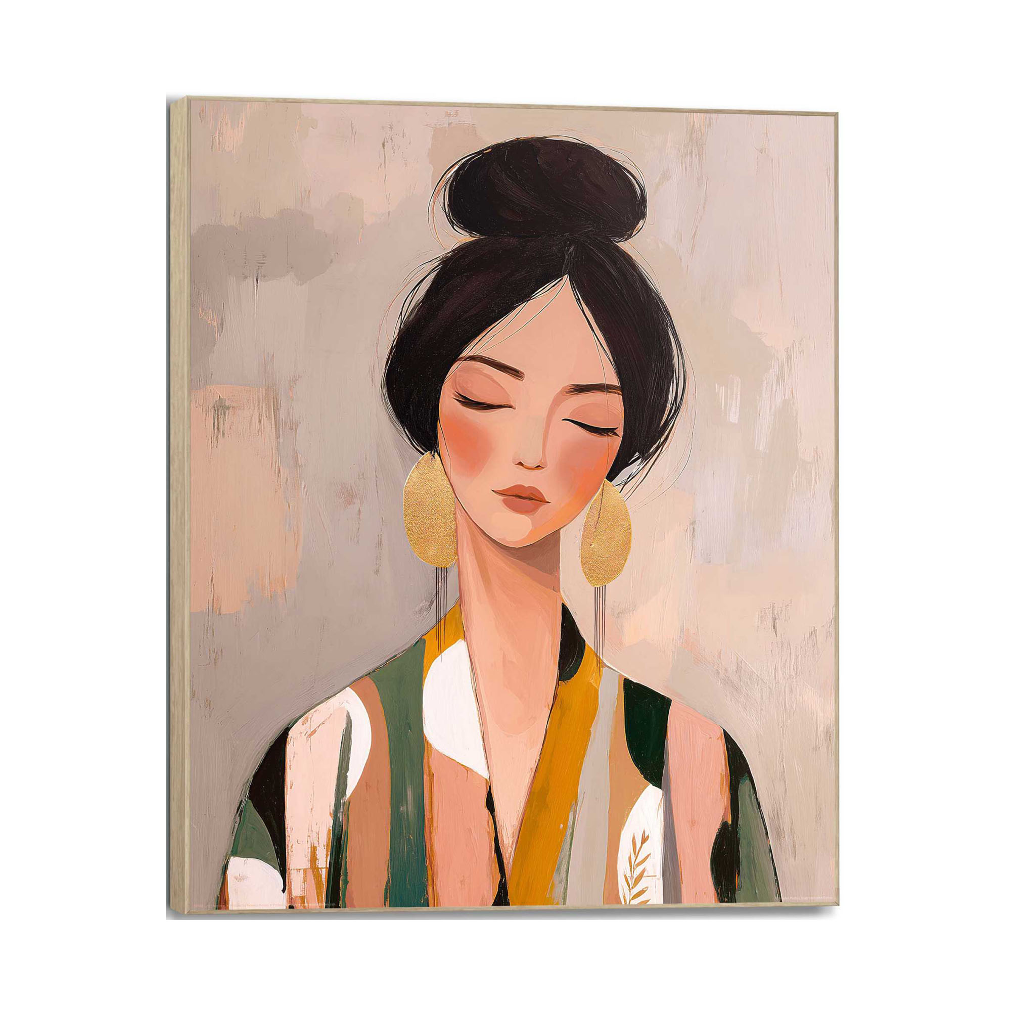Frontansicht des Wandbilds „Lady Happiness“ in Rosa, Größe 50 × 40 cm; das vollständige Motiv ist zu sehen.