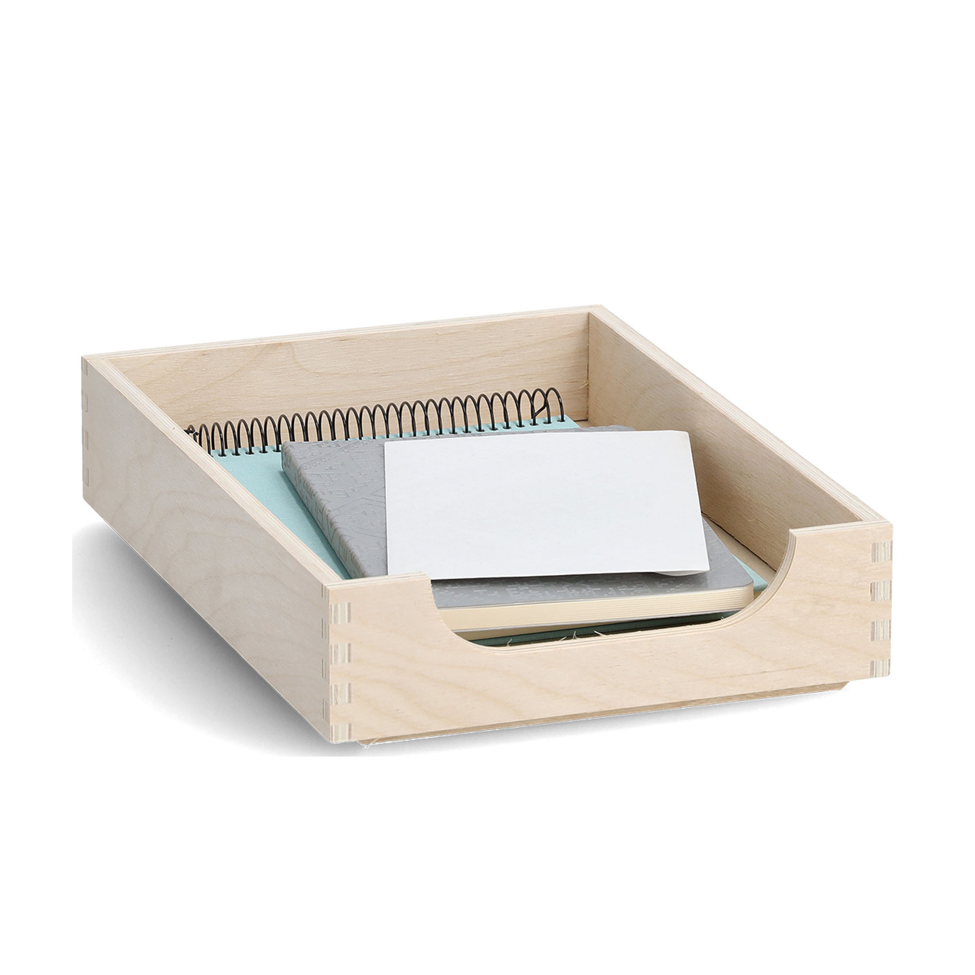 Alternative Ansicht: Zeller Ablagebox; Farbe natur; Material Birke; Maße ca. 23 × 32 × 7 cm.