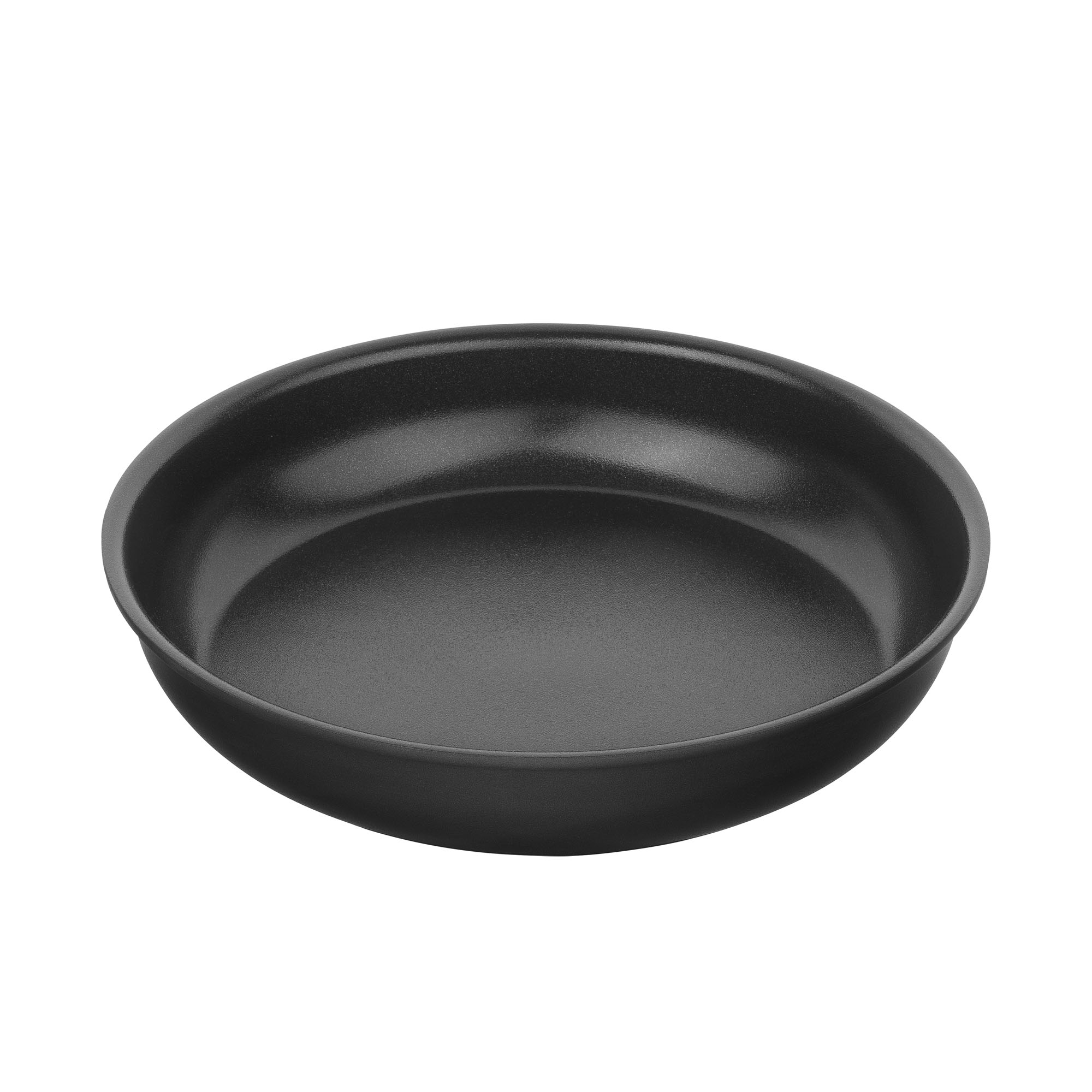 Runde Bratpfanne mit langem Griff, Serie Unlock von ZWILLING, in Schwarz, Ø 24 cm, freigestellt auf weißem Hintergrund.