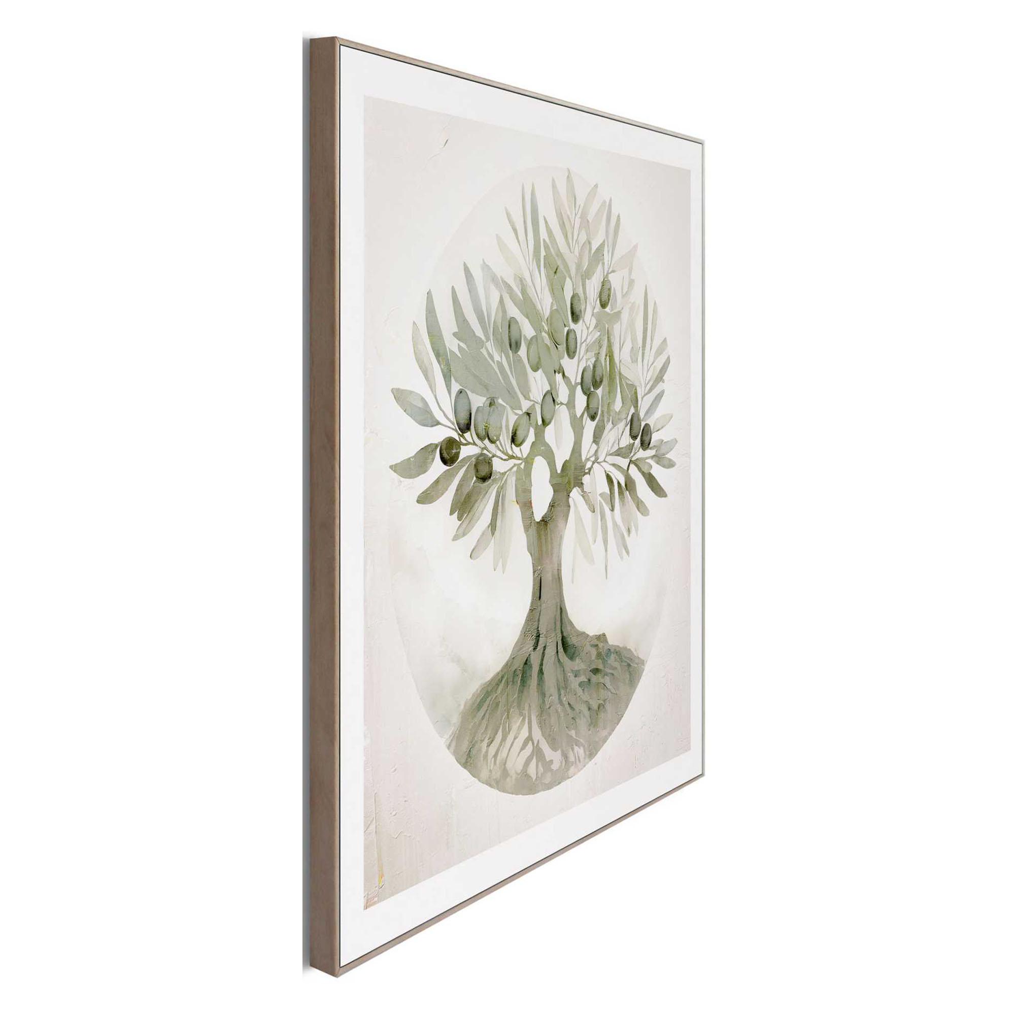 Seitliche Schrägansicht des Wandbilds „Tree of Life“, 50 × 50 cm; Profil, Kante und Tiefe des Bildes sind erkennbar.