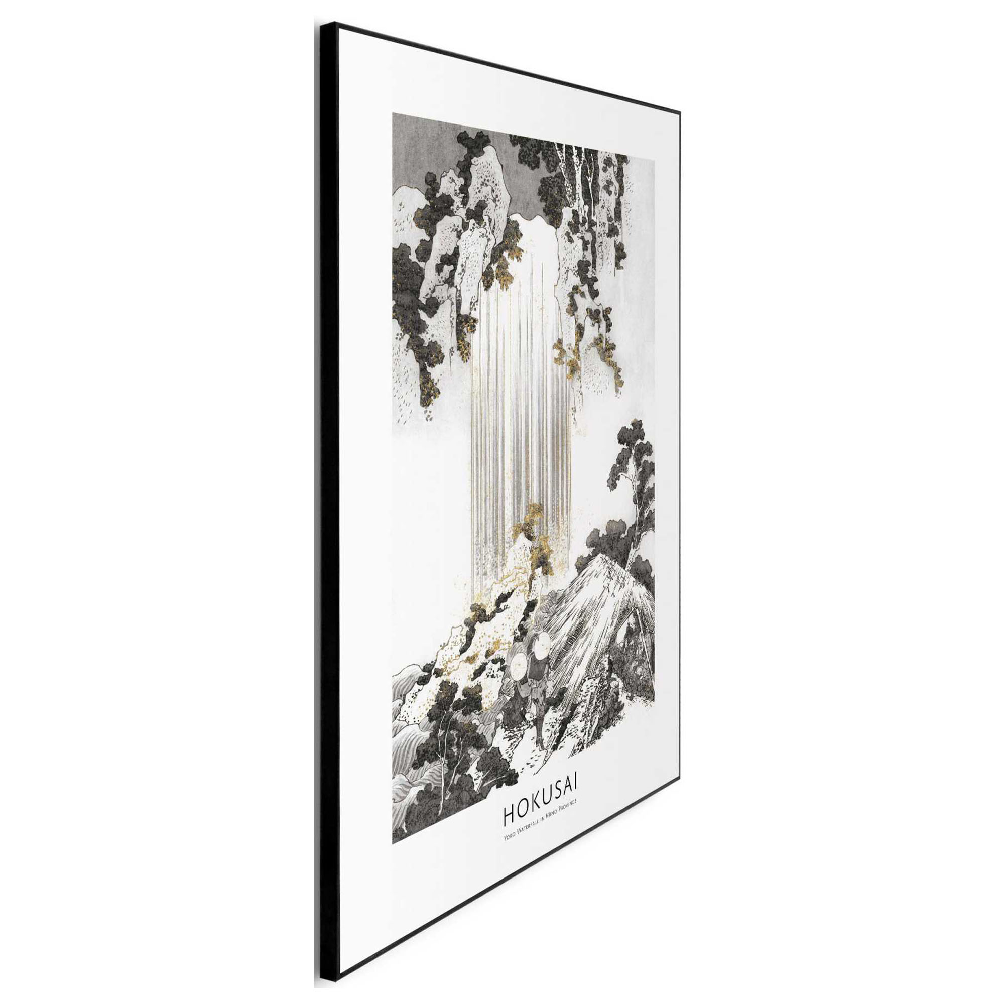 Seitliche Schrägansicht des Wandbilds „Hokusai Art“, 50 × 70 cm; Profil, Kante und Tiefe des Bildes sind erkennbar.
