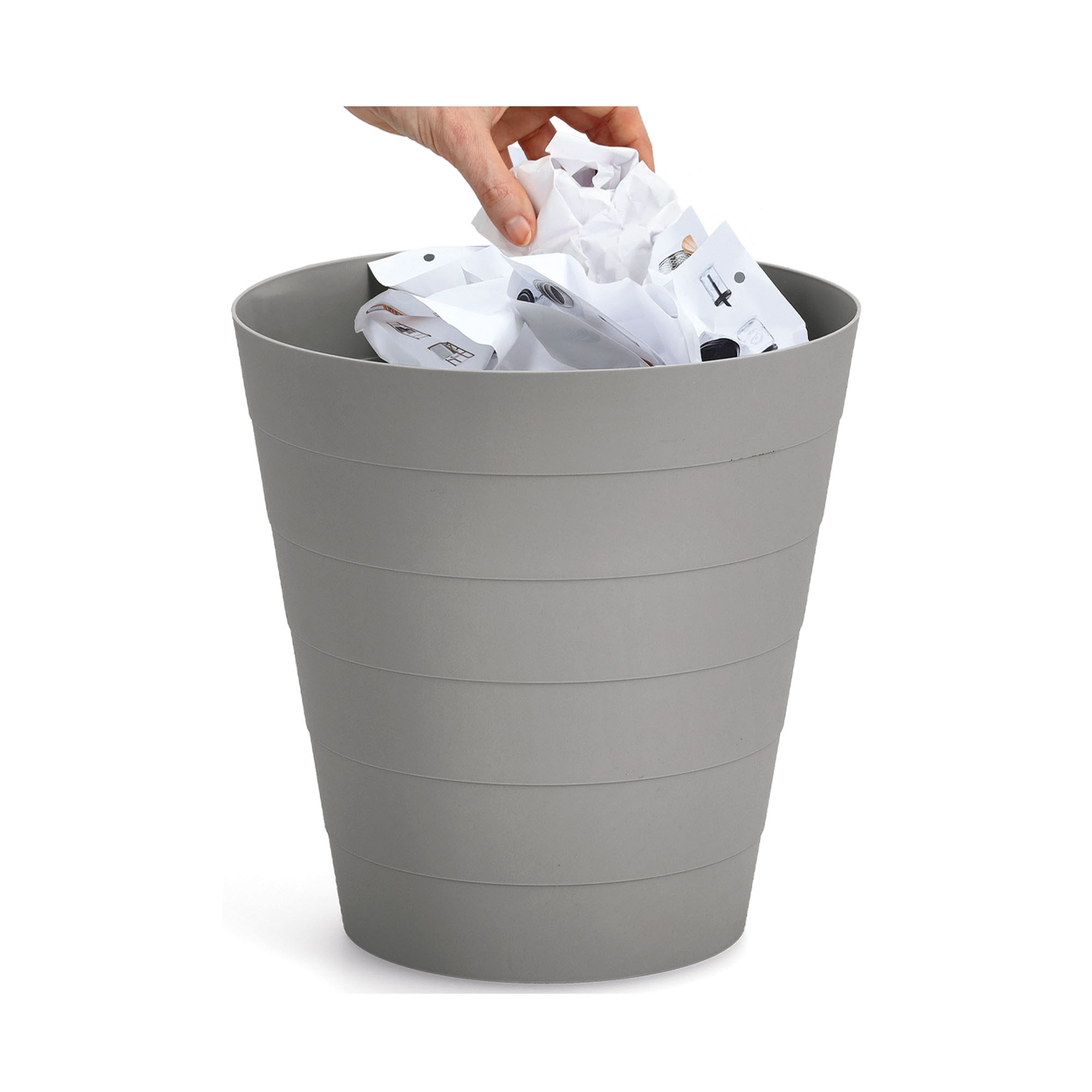 Weitere Produktansicht: Zeller Abfalleimer; Farbe grau; Material Kunststoff; Fassungsvermögen: 13,5 l; Maße ca. D 29 × 30 cm.
