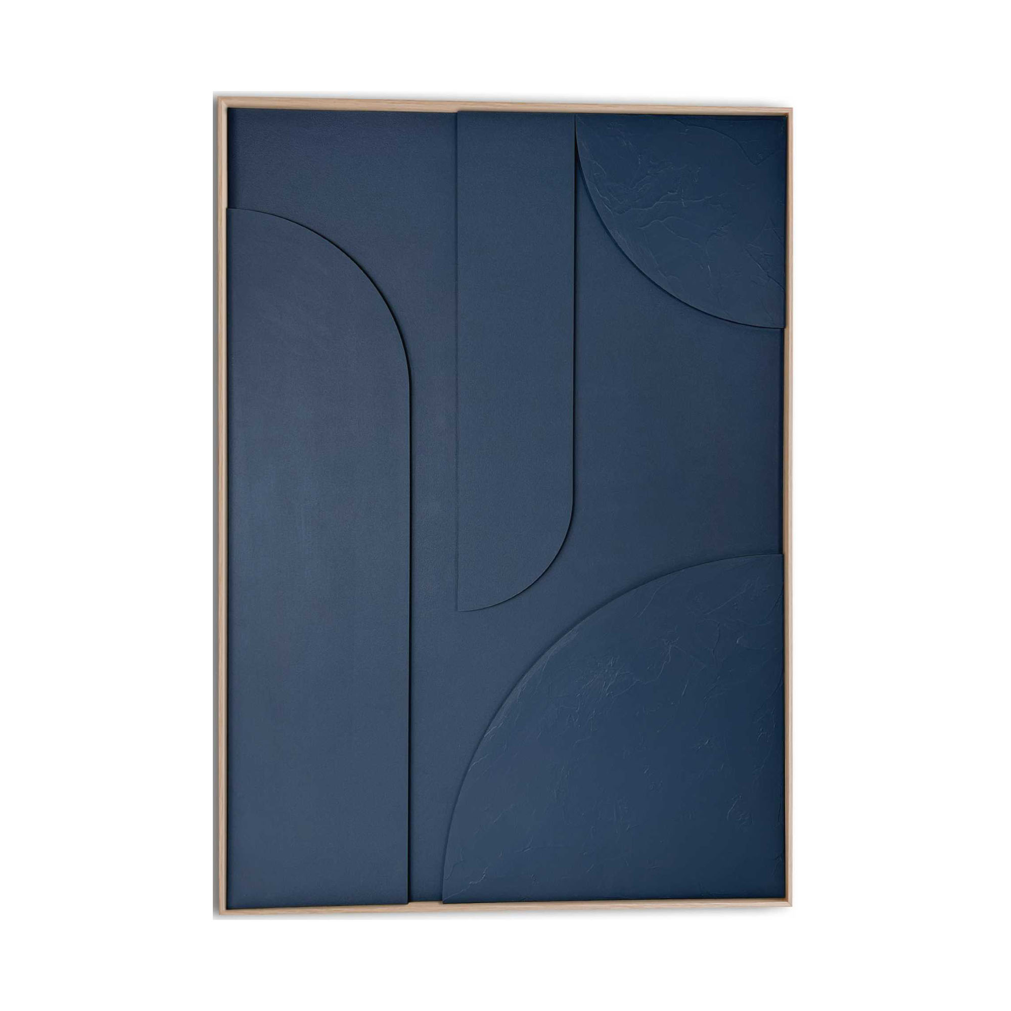 Frontansicht des Wandbilds „Saturn - blue“ in Blau, Größe 70 × 100 cm; das vollständige Motiv ist zu sehen.