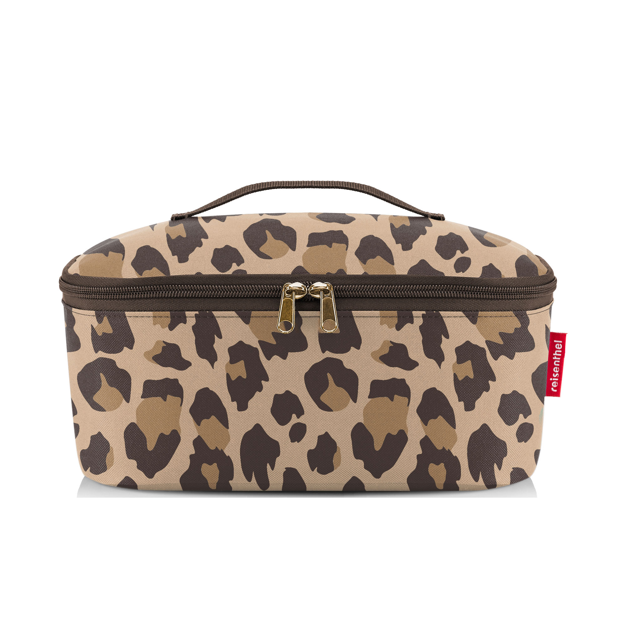 Reisenthel Kühltasche im Leo-Look mit goldfarbenen Zippern und kompakter Form