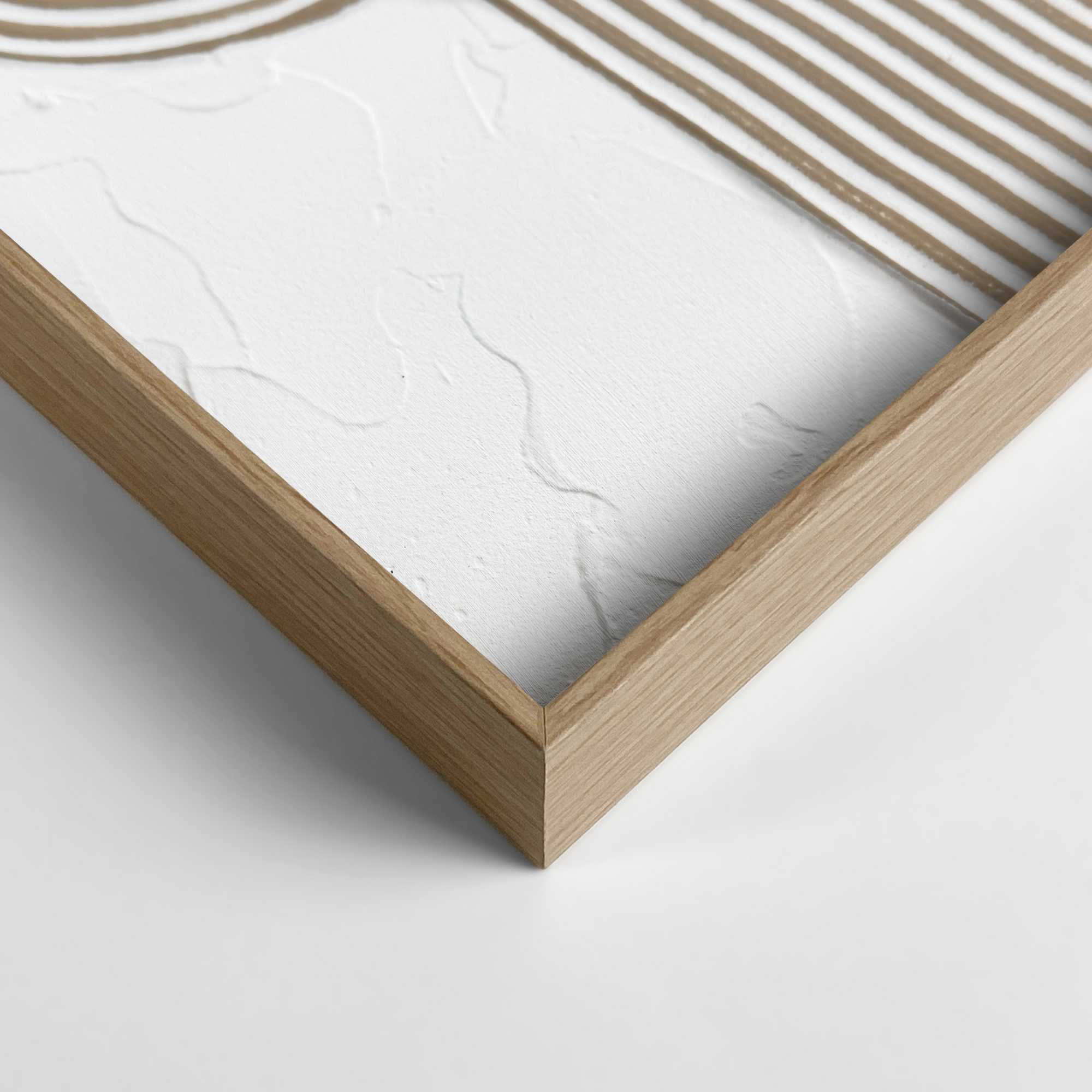Detailaufnahme einer Ecke des Wandbilds „Knot - tinted lines“, 30 × 40 cm; Oberfläche, Kante und Materialstärke sind sichtbar.