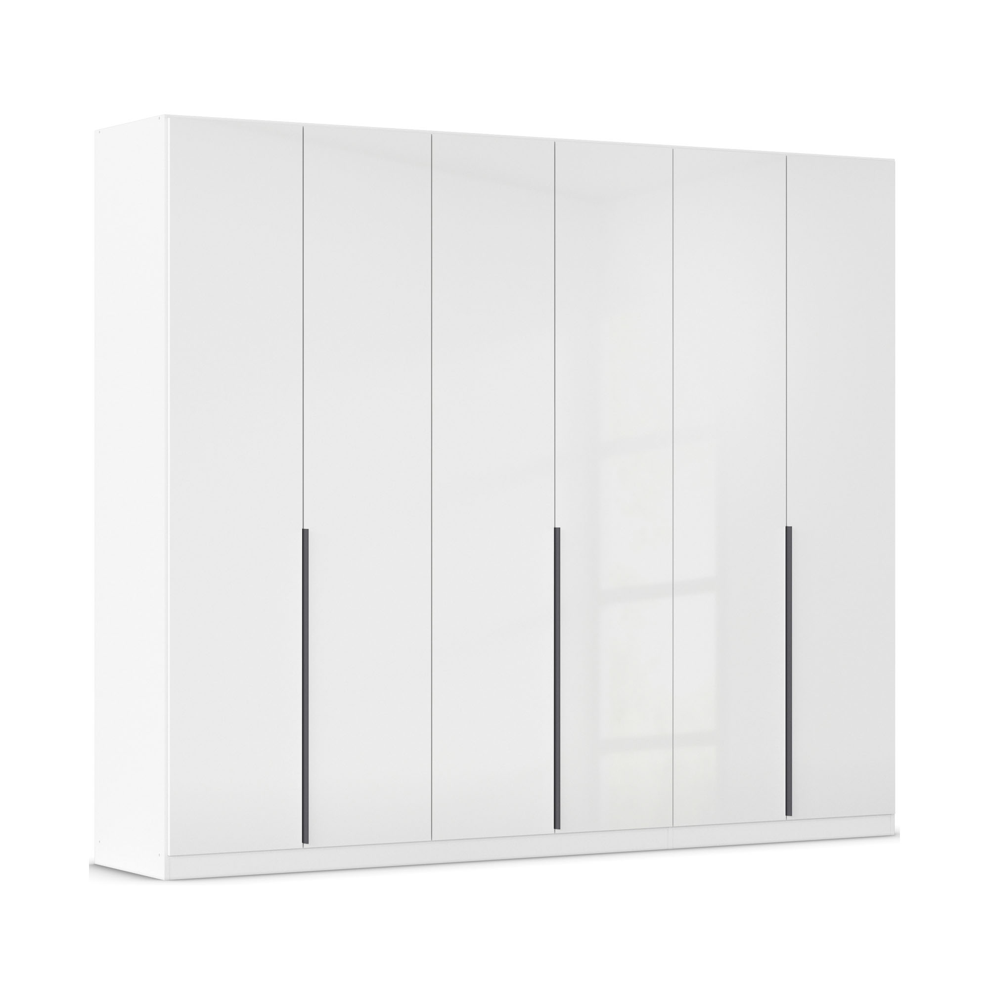 Drehtürenschrank 6-türig Hochglanz weiß