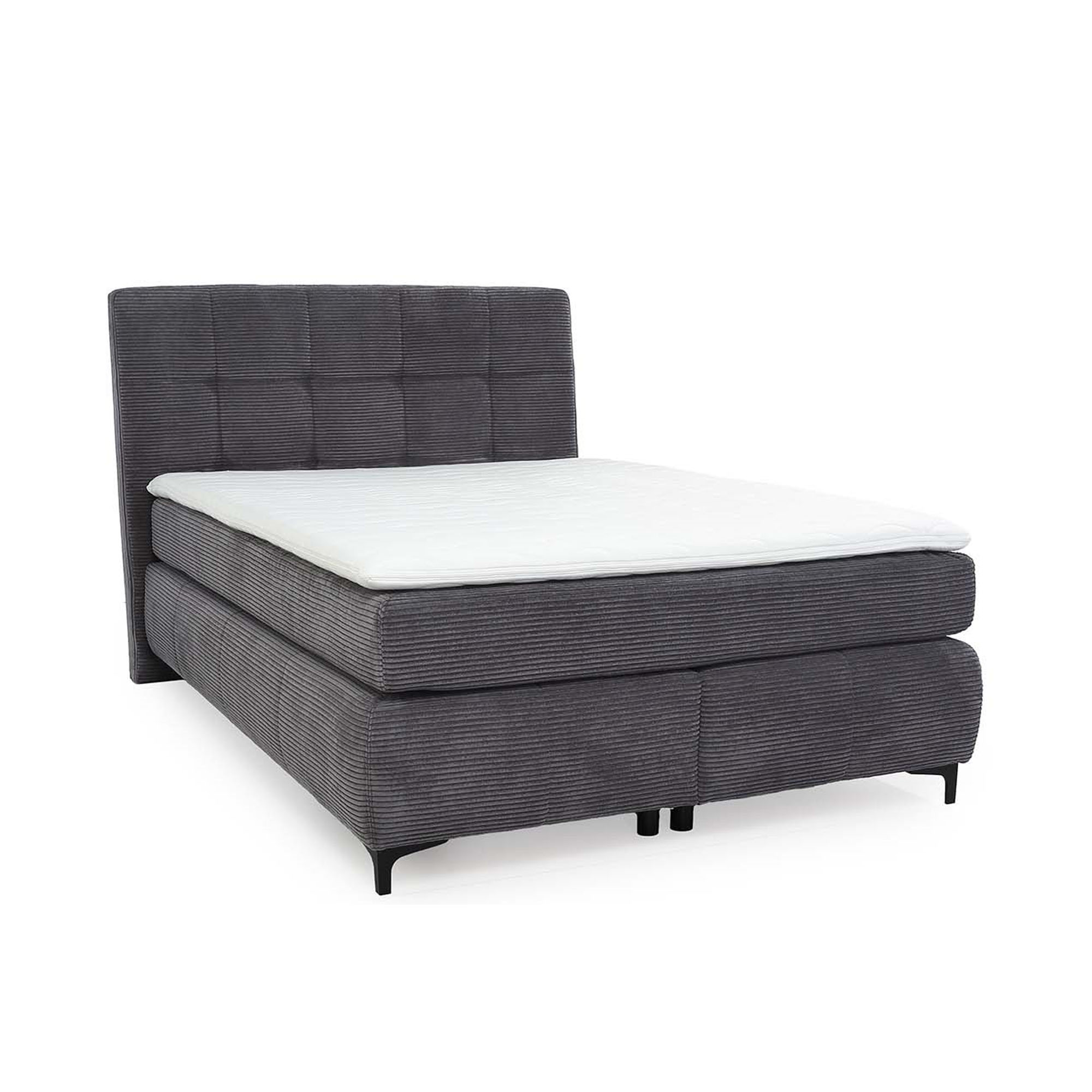 Boxspringbett mit Liegefläche 140×200 cm in Grau