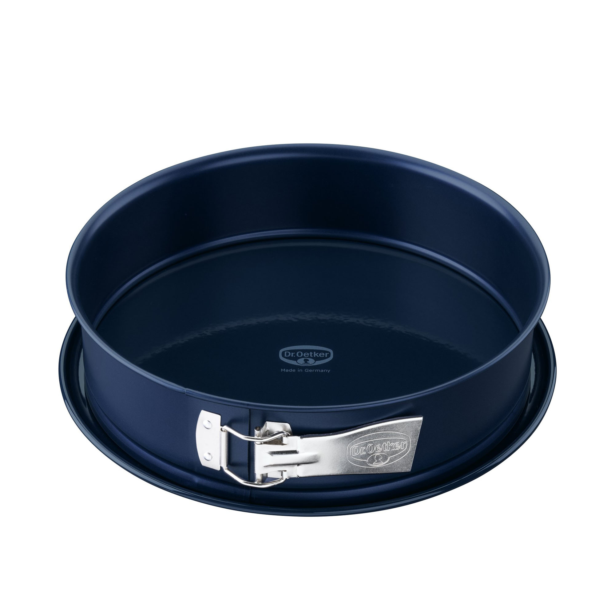 Runde Springform 28 cm aus Emaille mit Servierboden und Spannverschluss von Dr Oetker