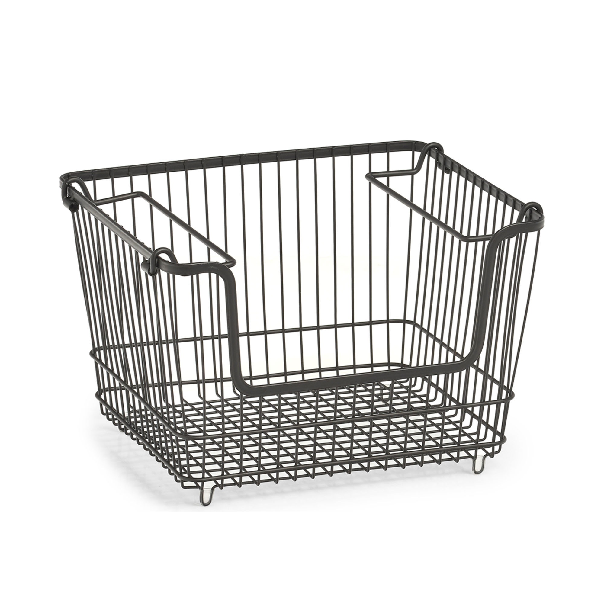 Weitere Produktansicht: Zeller Vorratskorb stapelbar; Farbe schwarz; Material Metall; Maße ca. 33 × 27 × 21,5 cm.
