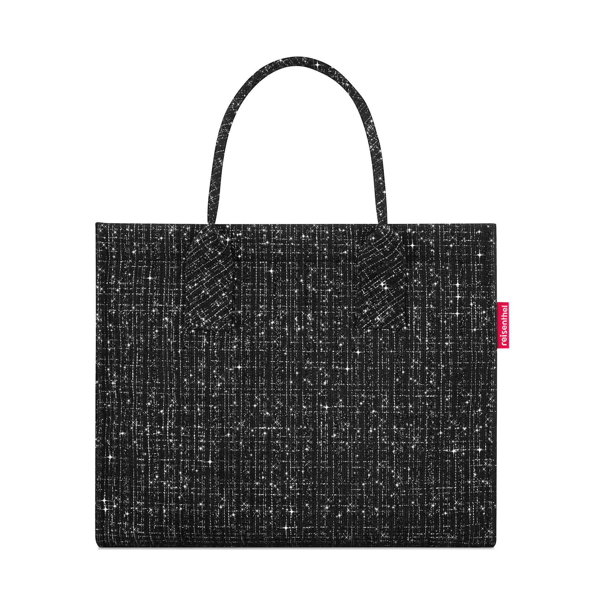 Shopper von Reisenthel, Modell Daily Shopper, in Schwarz mit Bouclé-Struktur, von hinten mit zwei kurzen Tragegriffen