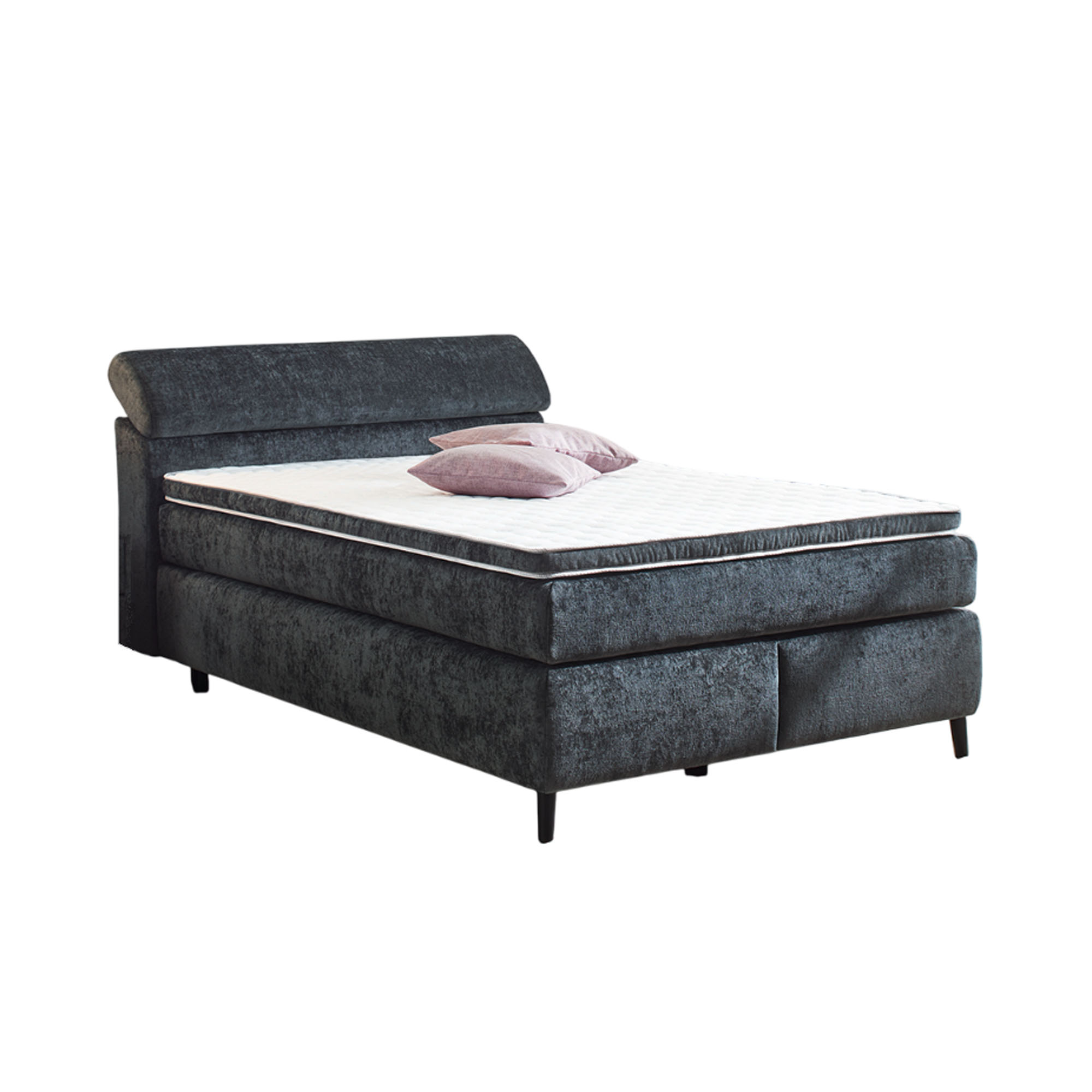Boxspringbett mit Liegefläche 140×200 cm in Grau