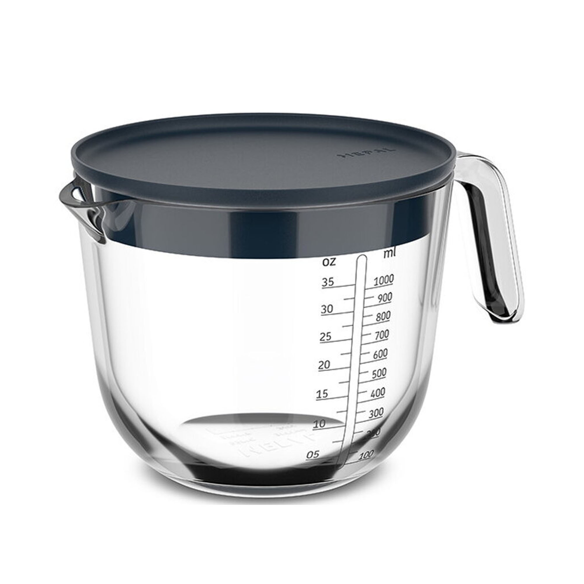 Navy Glas Messbecher mit Deckel für präzises Abmessen