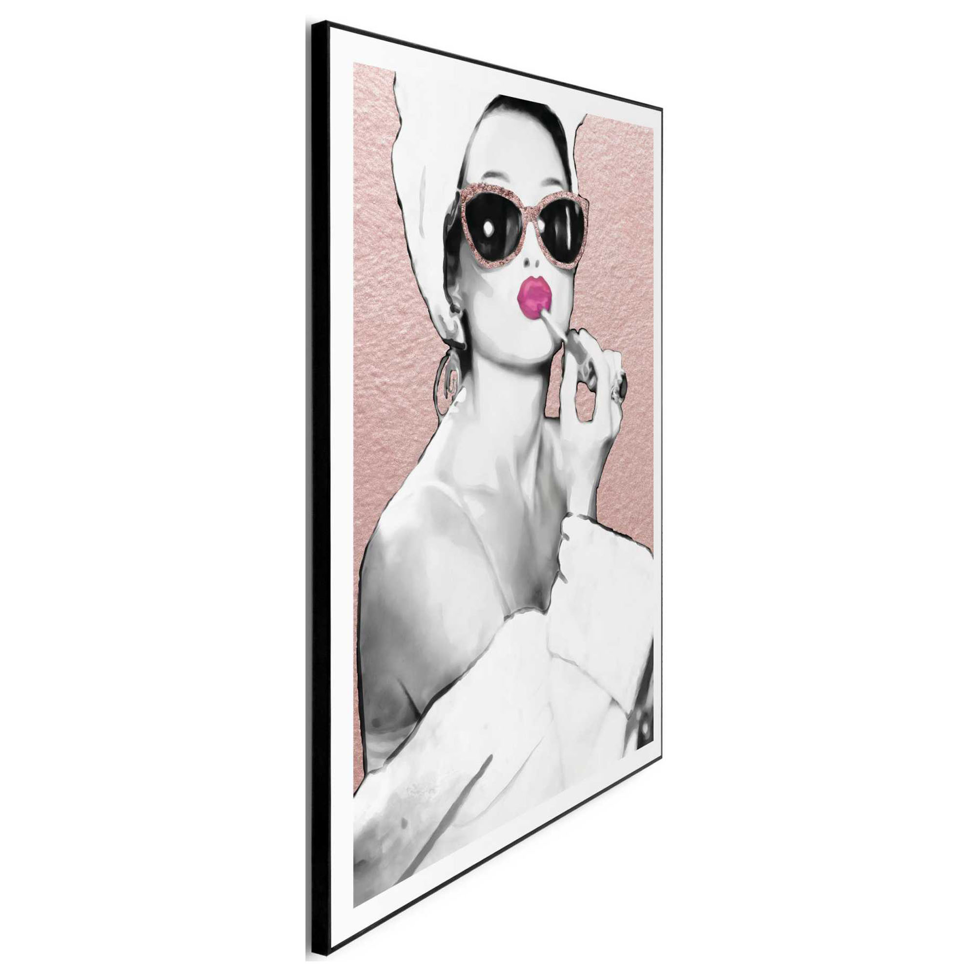 Seitliche Schrägansicht des Wandbilds „Fresh Beauty“, 50 × 70 cm; Profil, Kante und Tiefe des Bildes sind erkennbar.