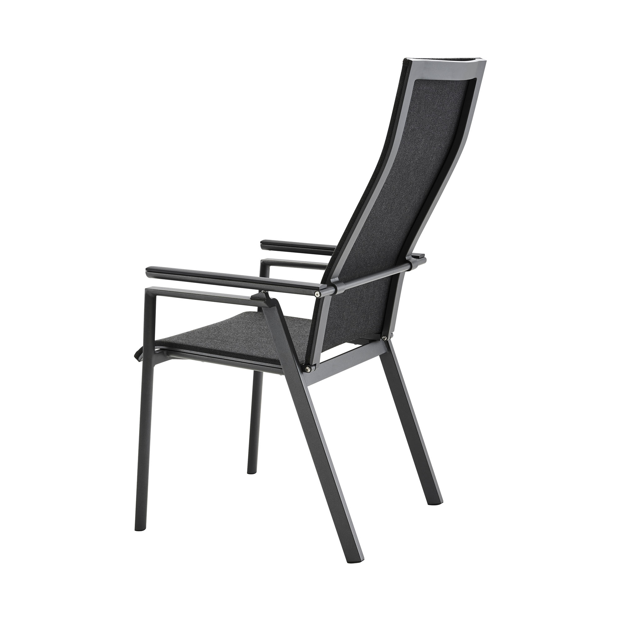 Verstellsessel Alu anthracite mit Alu Armlehnen Onlay black / softex coal