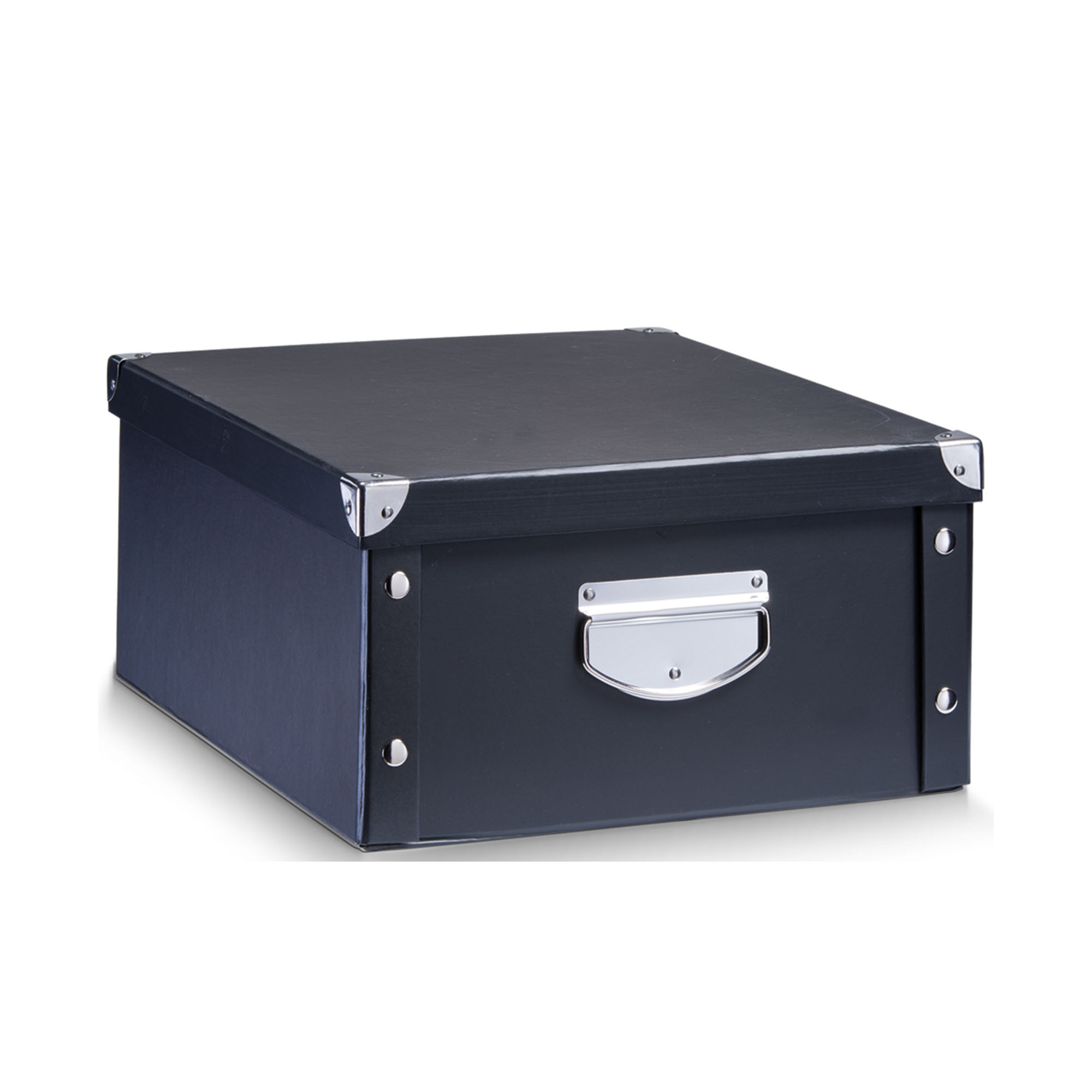 Zeller Aufbewahrungsbox; Farbe schwarz; Material Pappe; Maße ca. 40 × 33 × 17 cm.