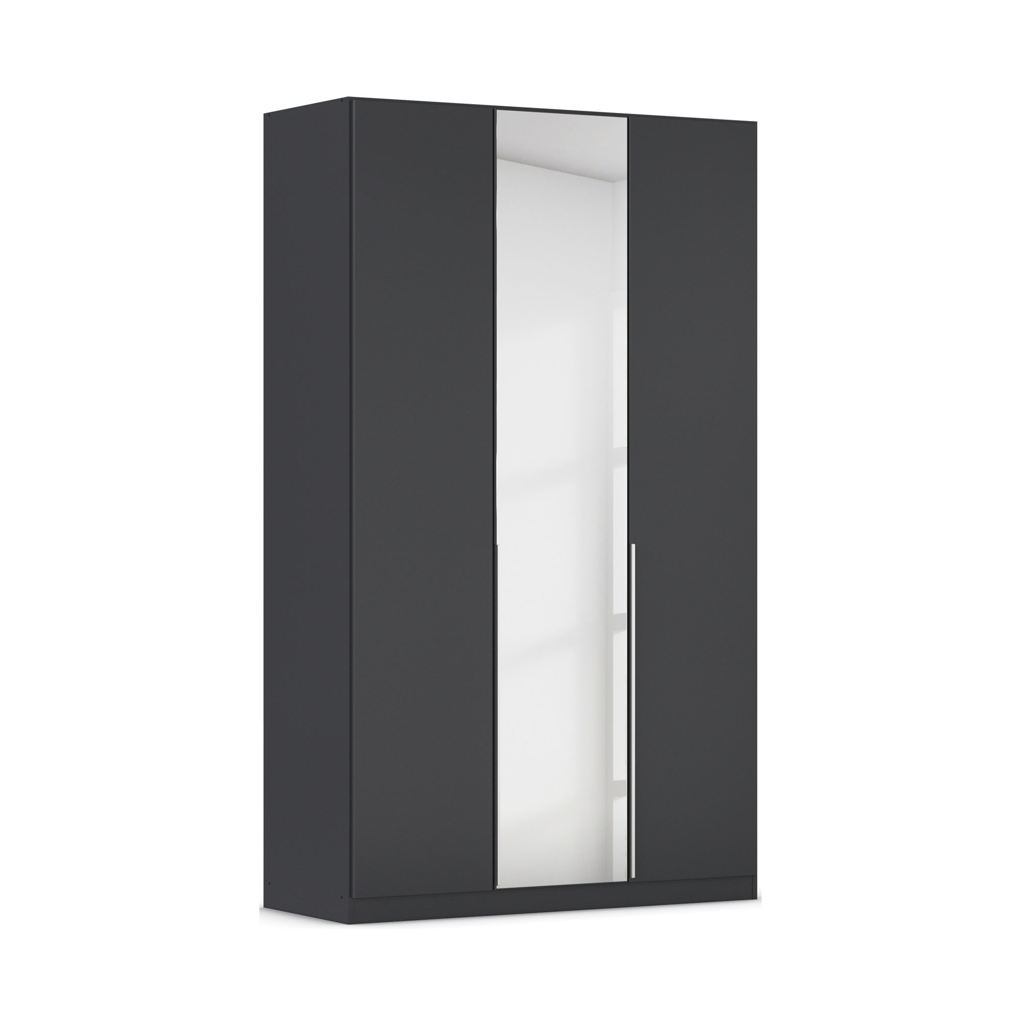 Drehtürenschrank 3-türig 1 Spiegeltüre grau metallic