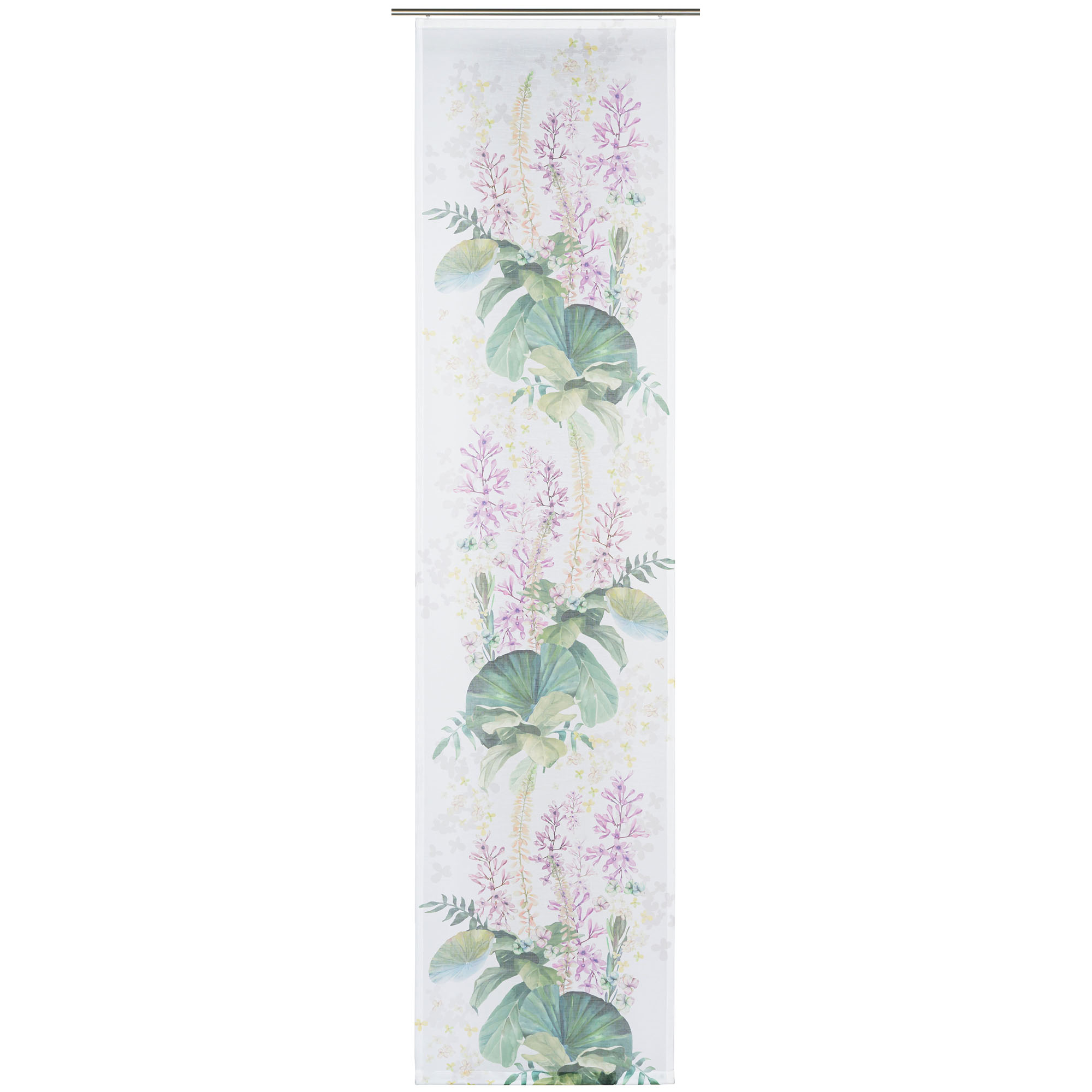 Schiebevorhang Modell Bellevue in Flieder, hängend dargestellt, ca. 60 × 245 cm.