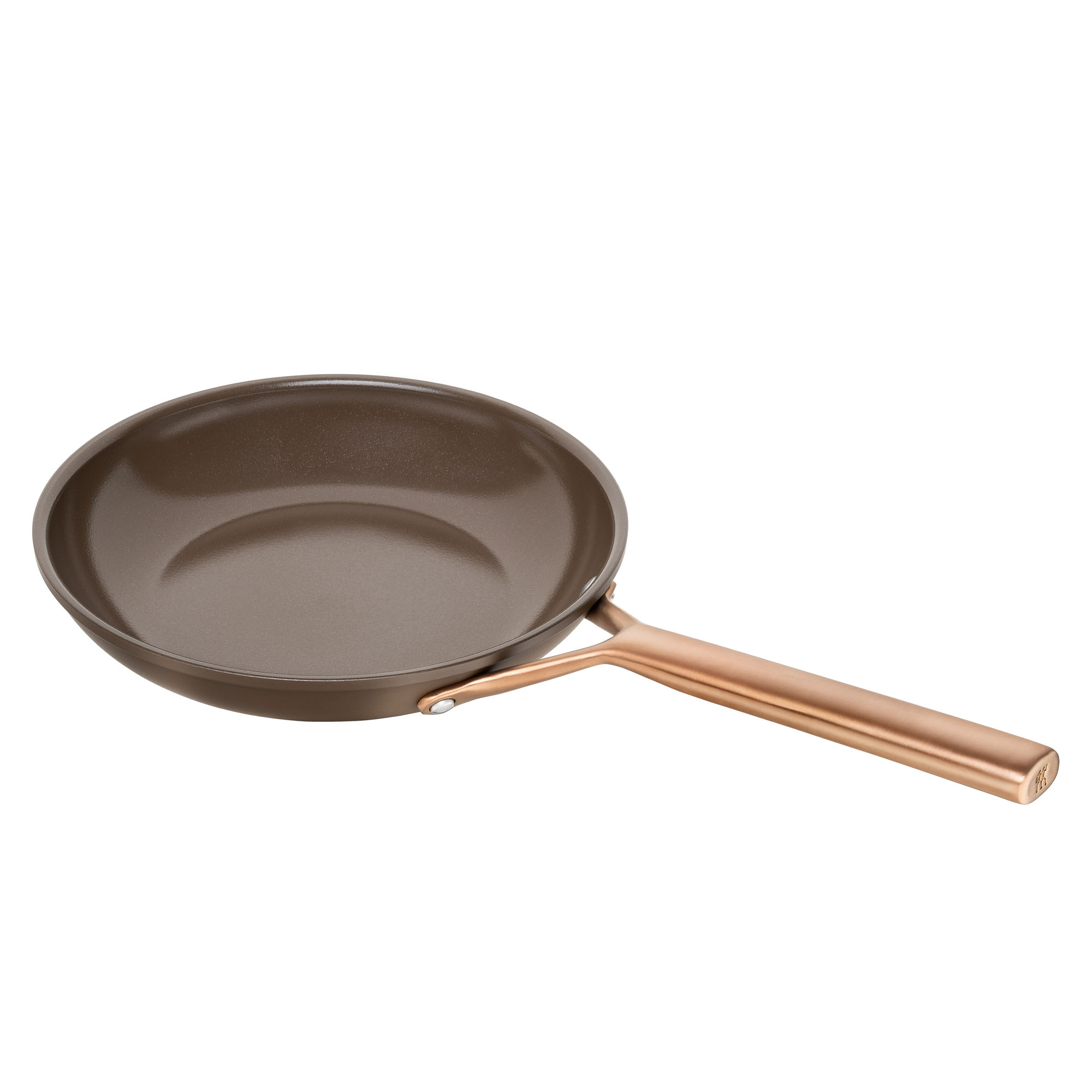 Runde Bratpfanne mit langem Griff, Serie Milano von ZWILLING, in Braun, Ø 24 cm, freigestellt auf weißem Hintergrund.