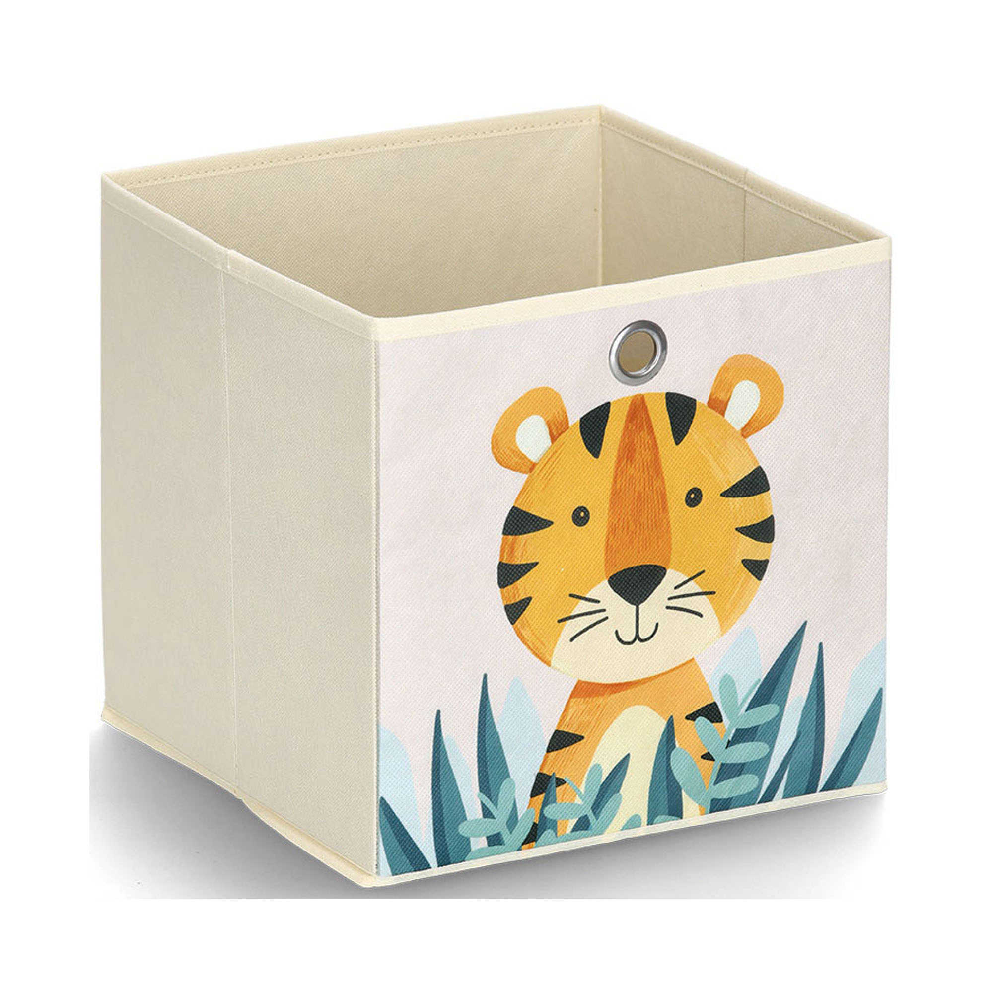 Zeller Aufbewahrungsbox "Tiger"; Farbe beige; Material Vlies; Maße ca. 28 × 28 × 28 cm.