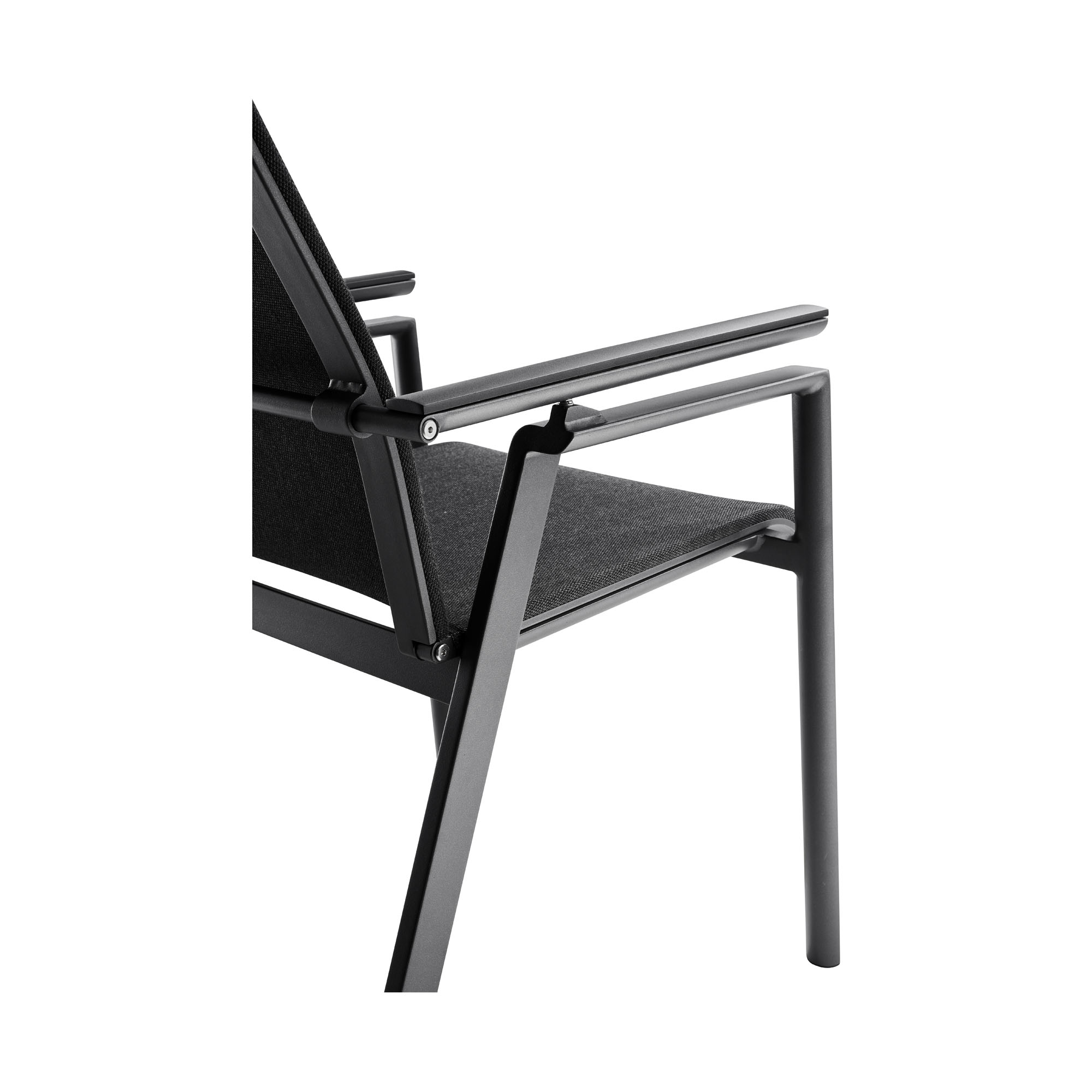 Verstellsessel Alu anthracite mit Alu Armlehnen Onlay black / softex coal