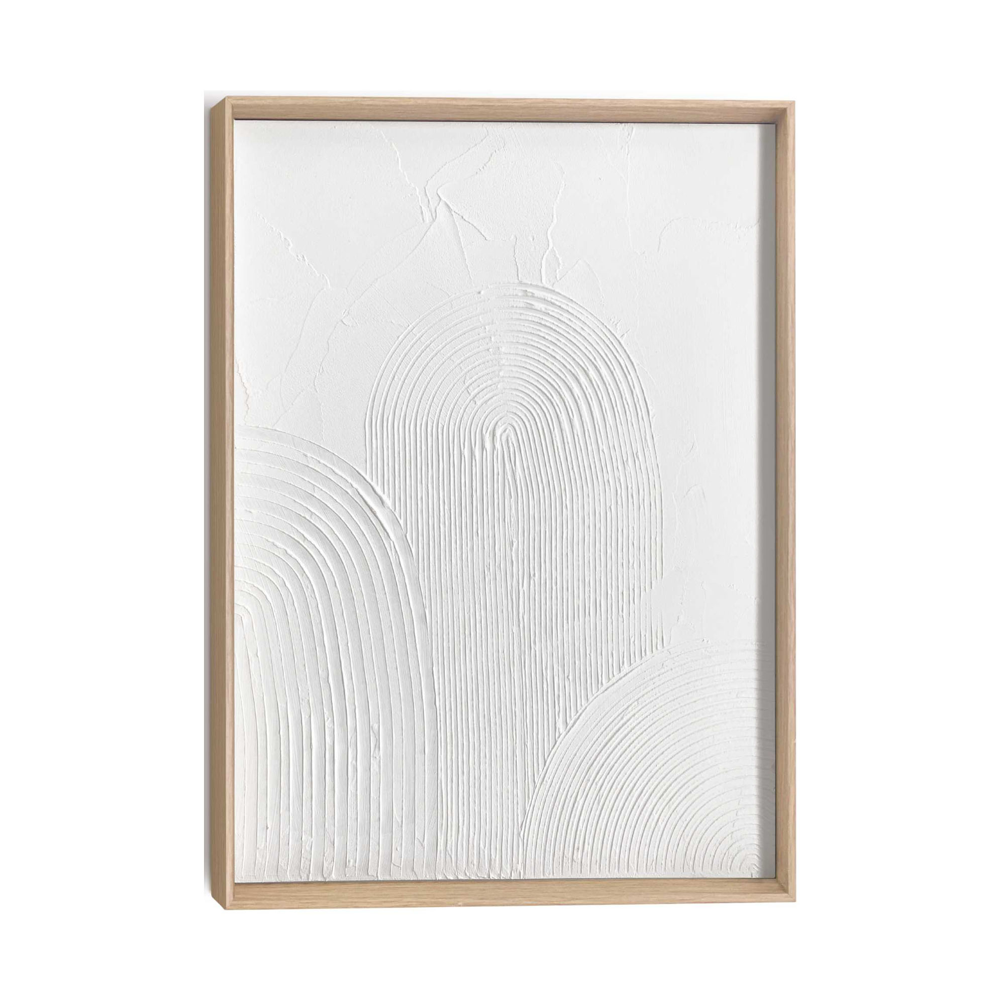 Frontansicht des Wandbilds „Arches“ in Weiß, Größe 30 × 40 cm; das vollständige Motiv ist zu sehen.
